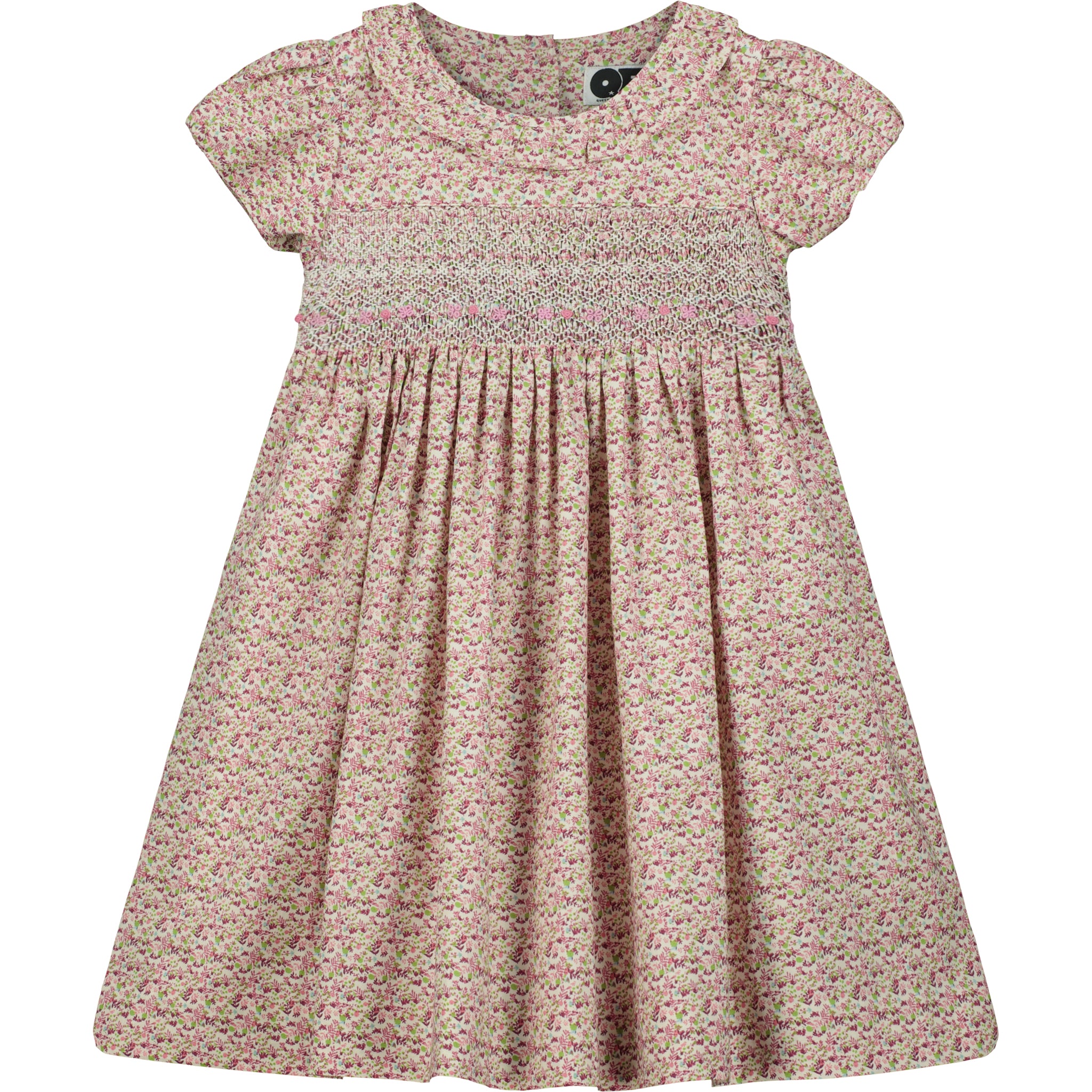 ditzy floral smock dress, featuring a frill collar and puff sleeves