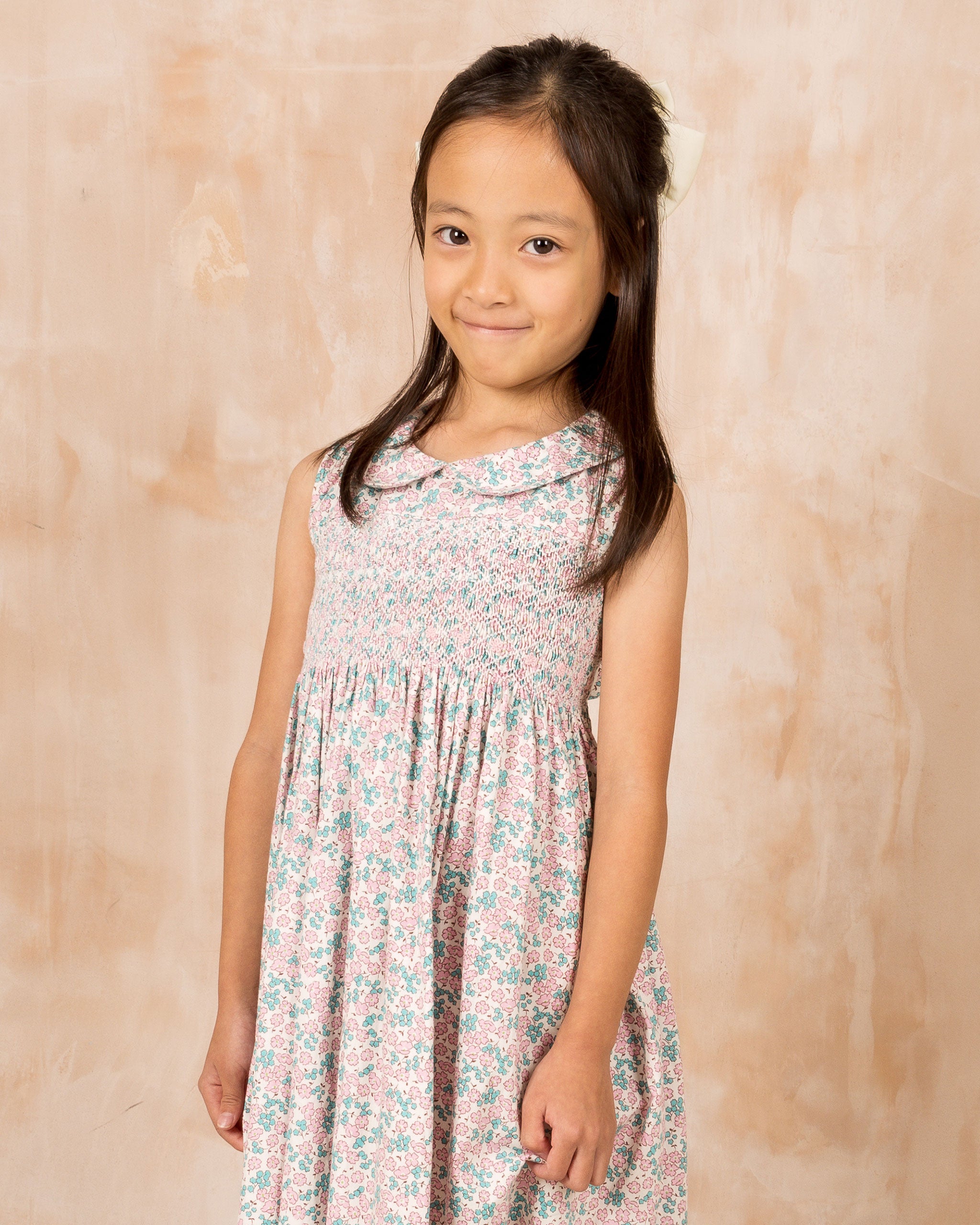 girl in hand-smocked dress