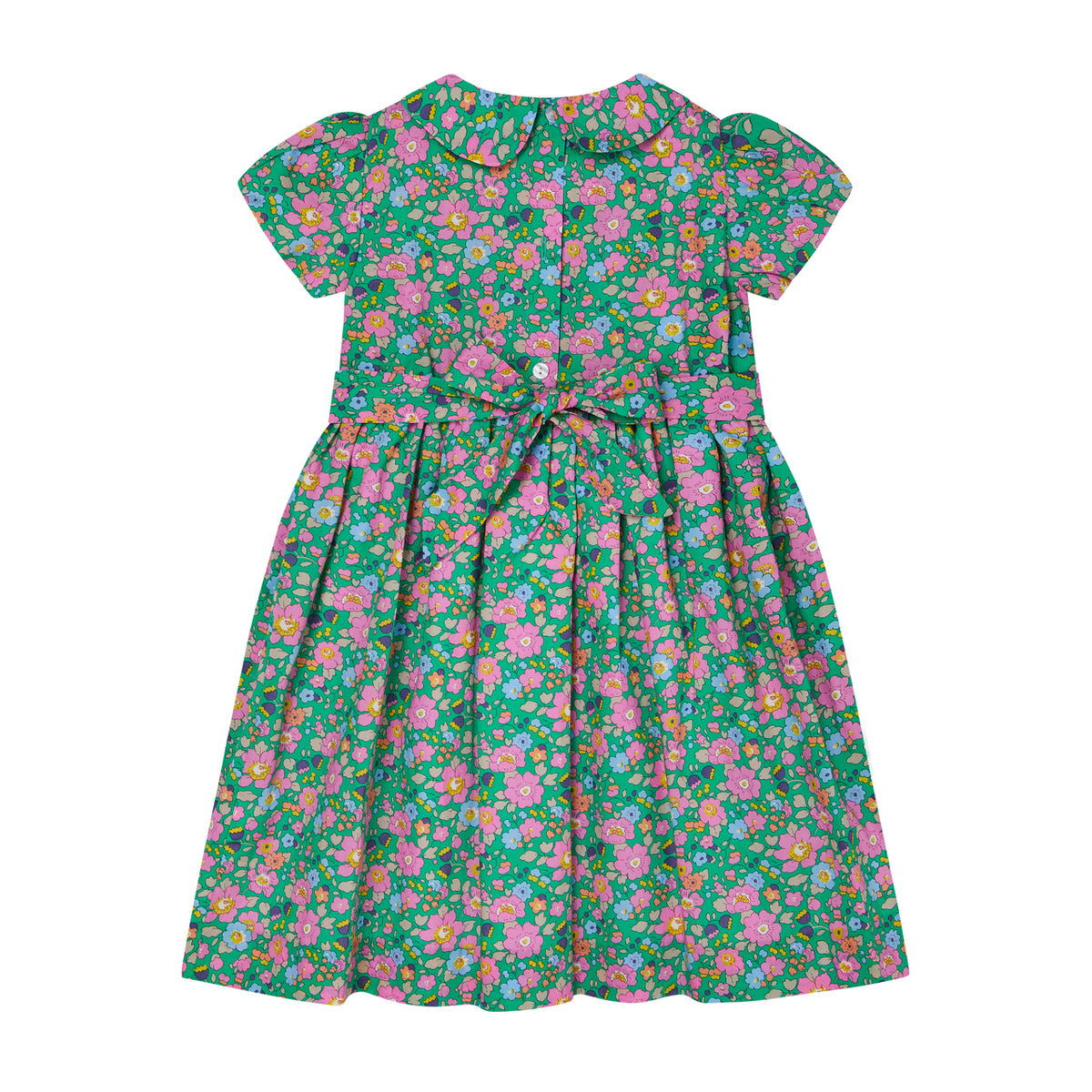 Made with Liberty Fabric: Hand-Smocked Girls Dress - EMERALD