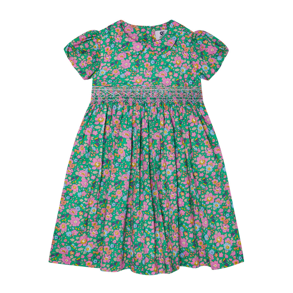Made with Liberty Fabric: Hand-Smocked Girls Dress - EMERALD