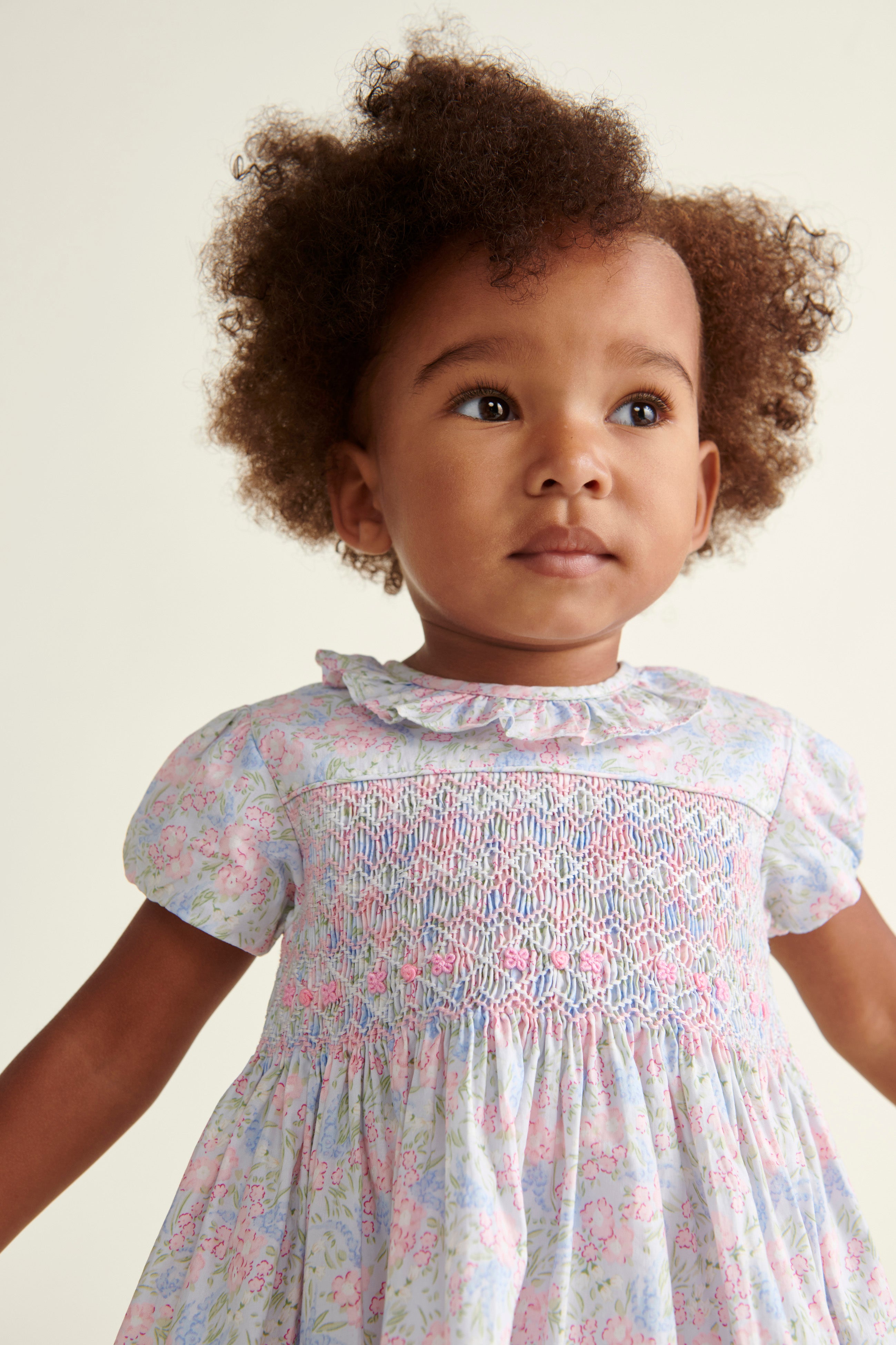 Hand-Smocked Baby Dress - Geranium