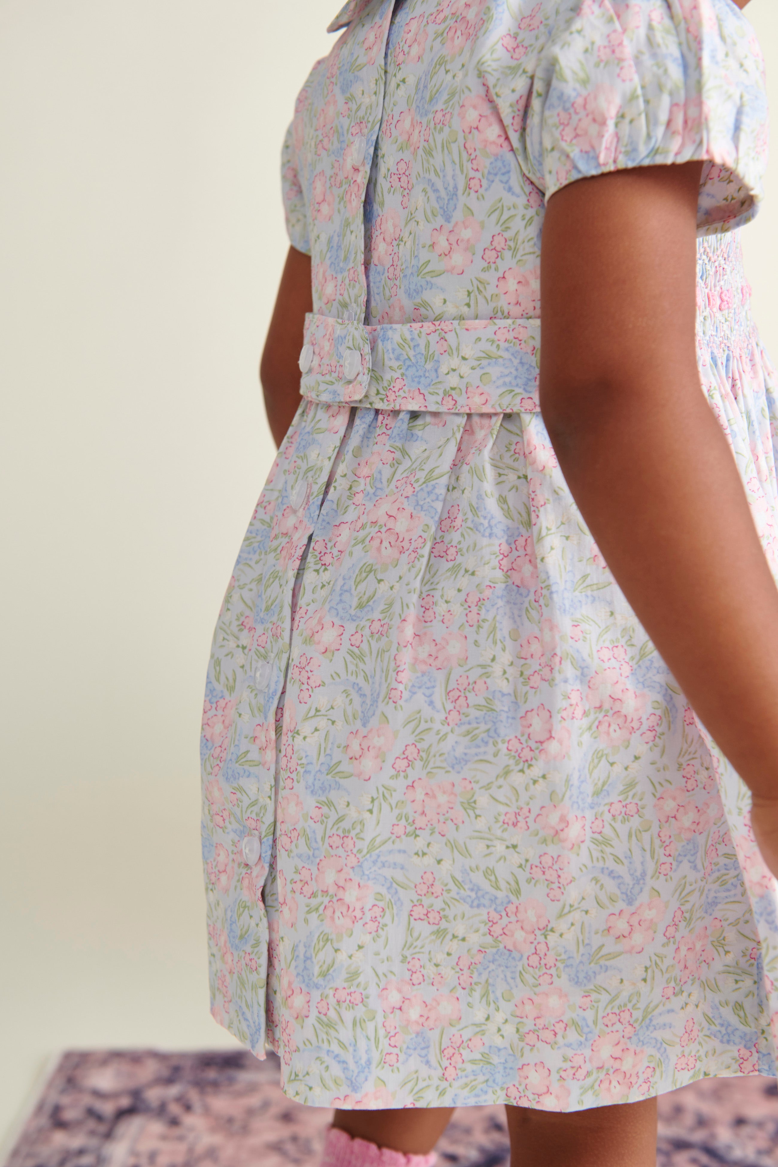 Hand-Smocked Baby Dress - Geranium