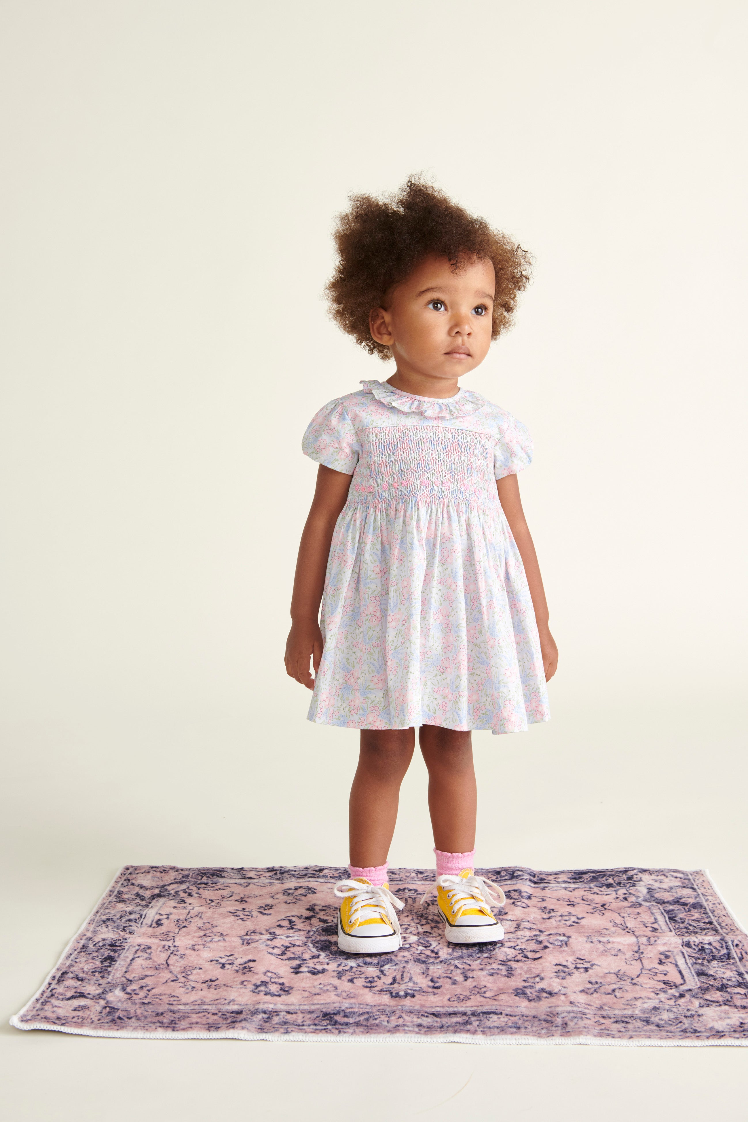 Hand-Smocked Baby Dress - Geranium