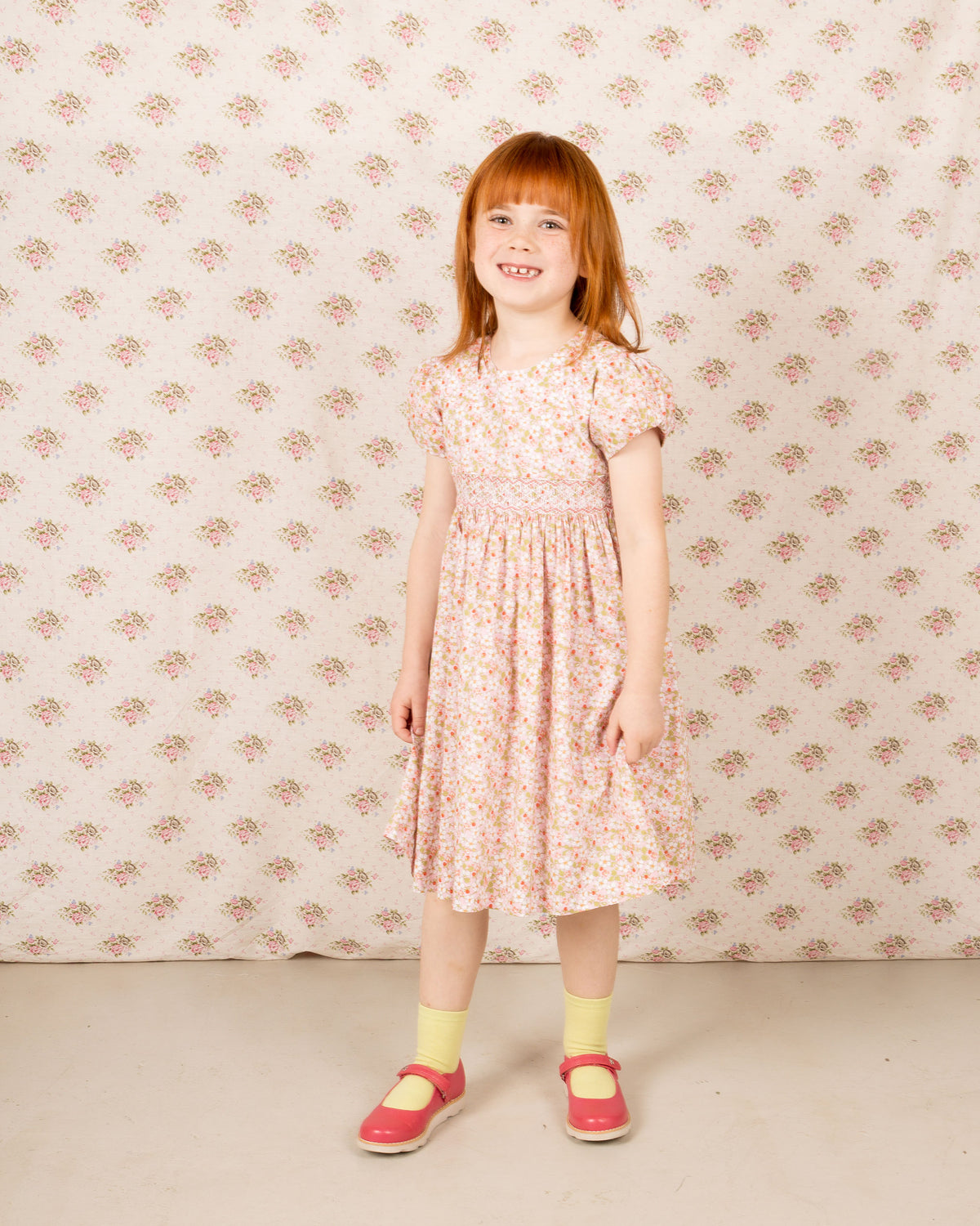 Made with Liberty Fabric- Hand-Smocked Girls Dress - JERALYN
