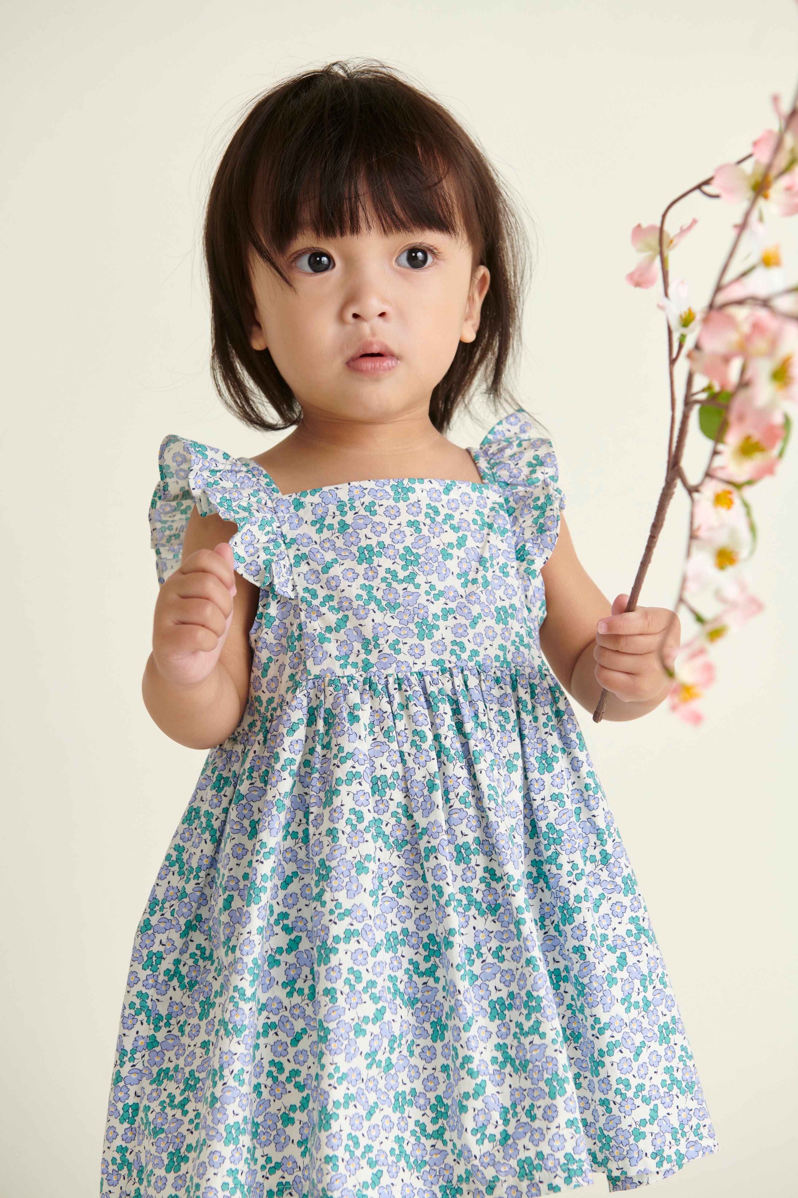 girl in summer dress, floral design