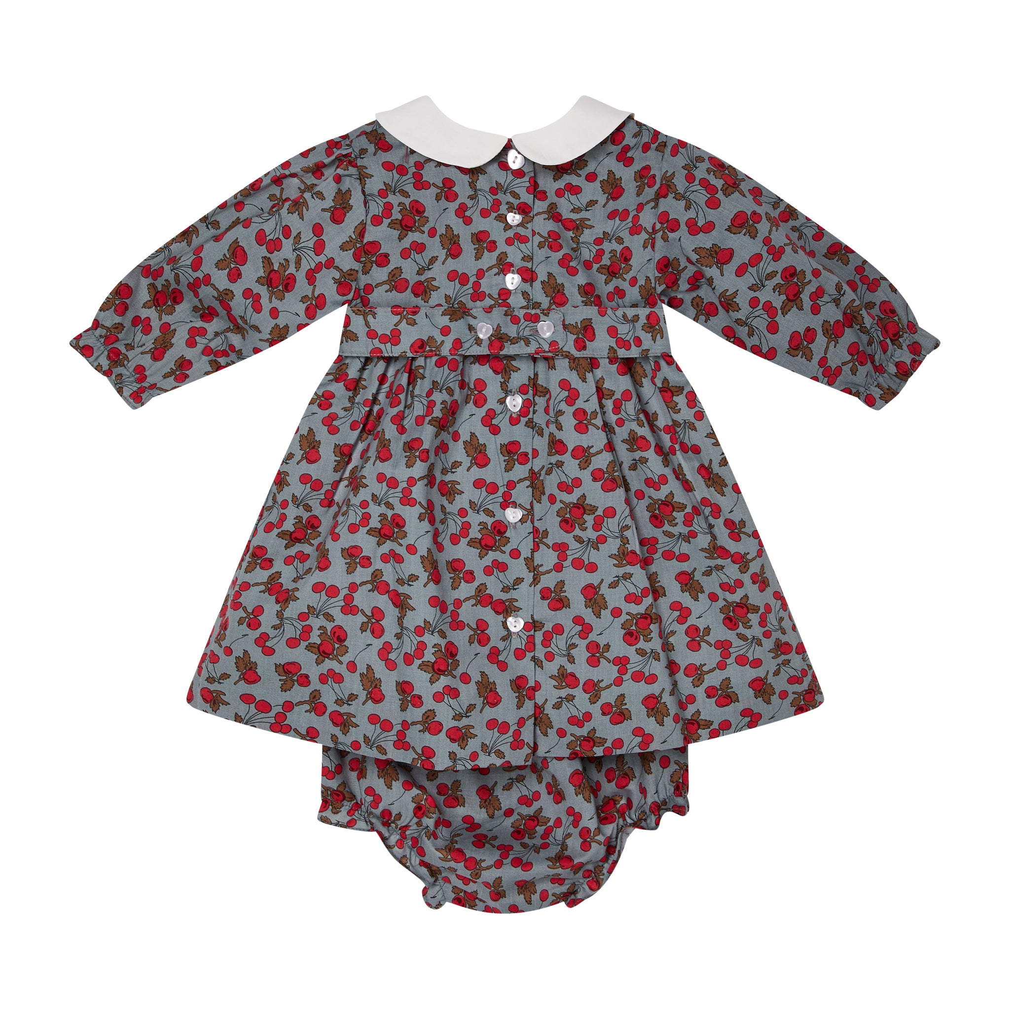 cherry print baby dress, back