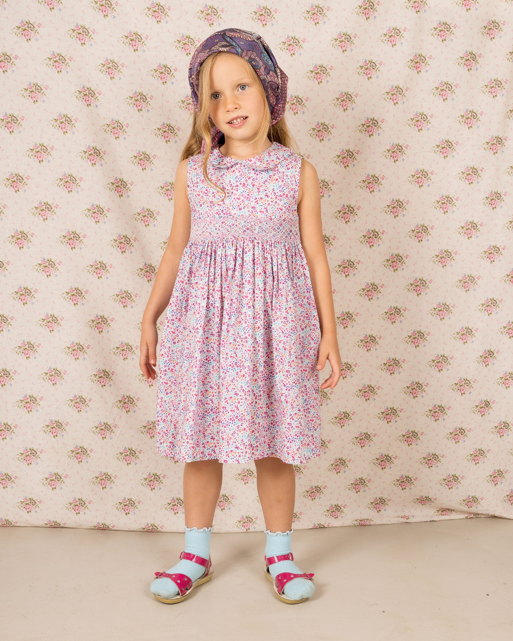 girl in summer smock dress