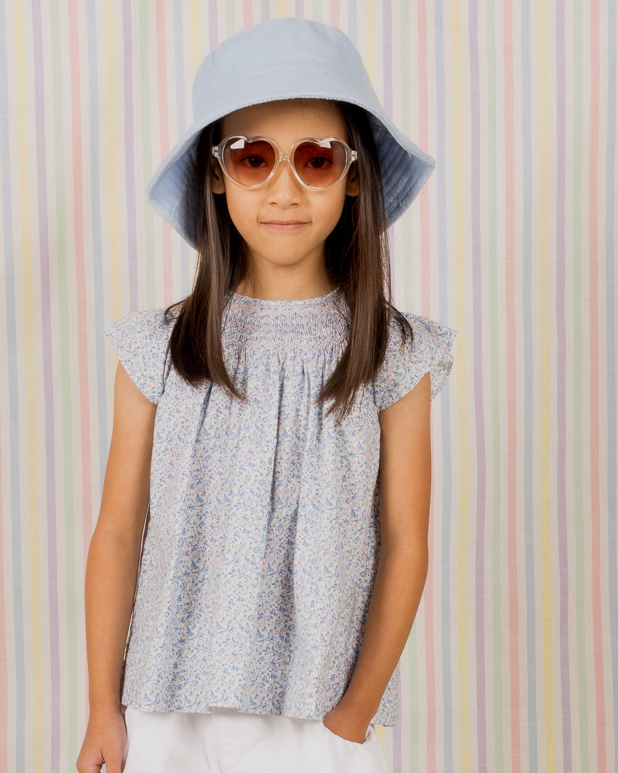 Smocked Girls Blouse - Sienna