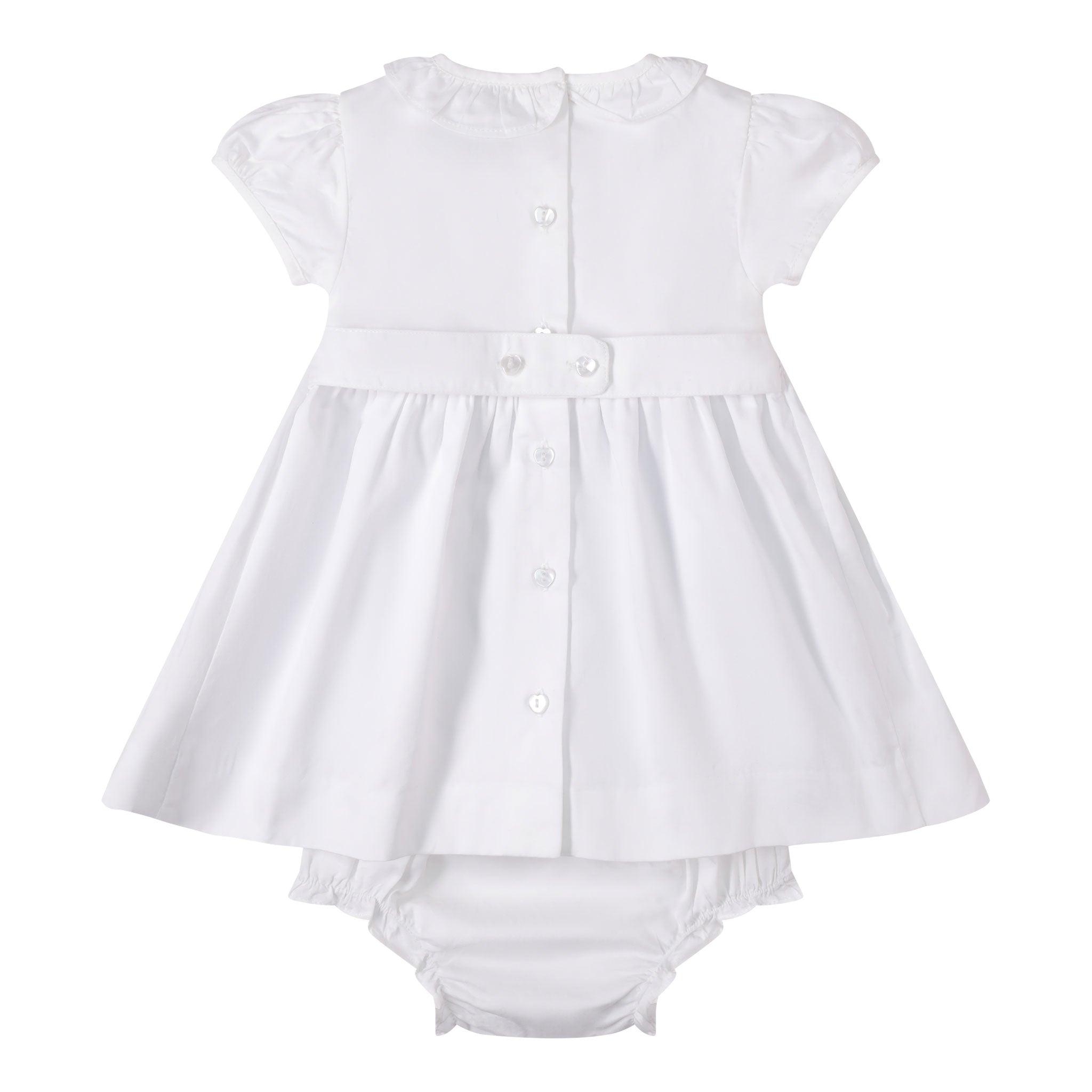 back of white smock dress