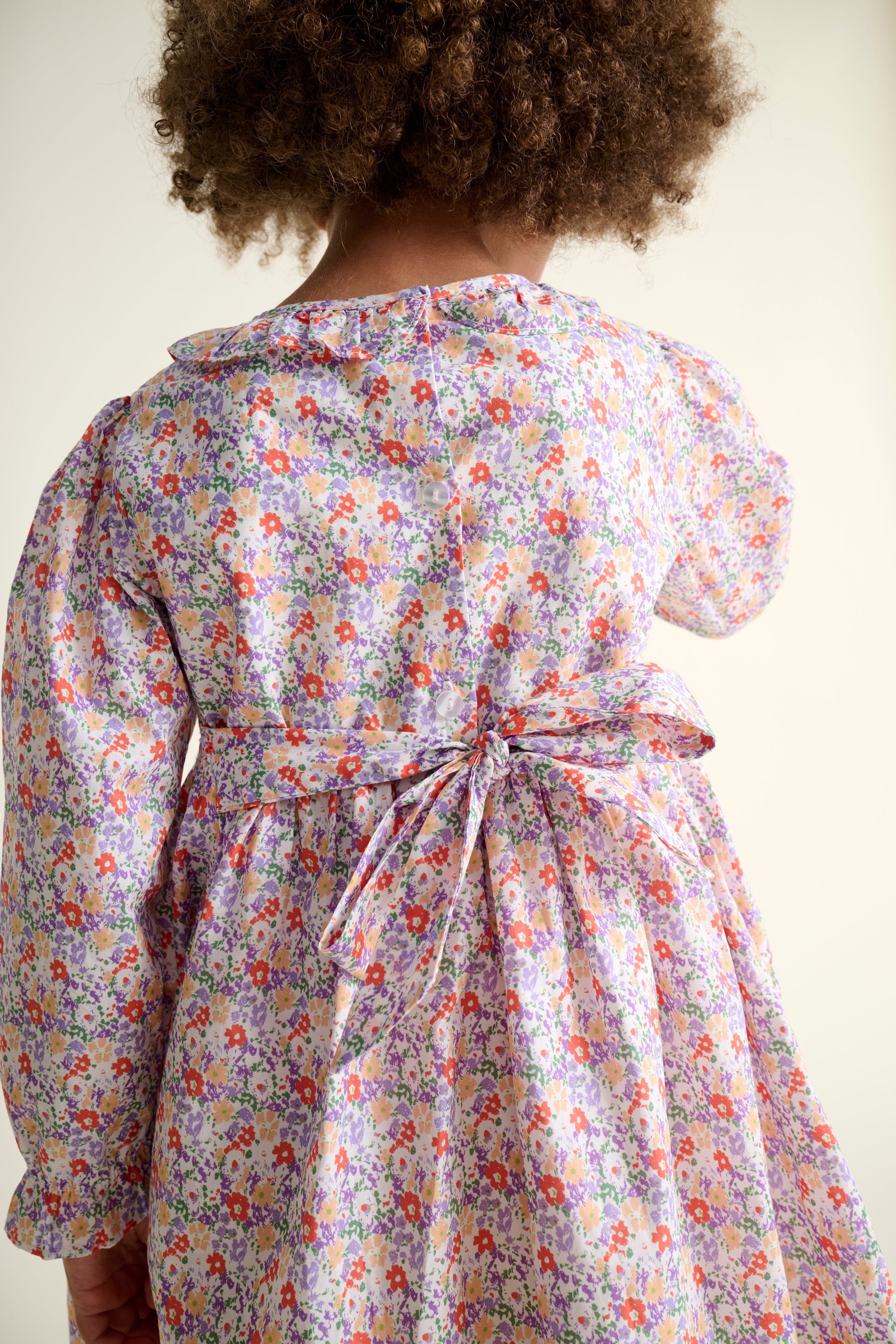 back of floral smock dress