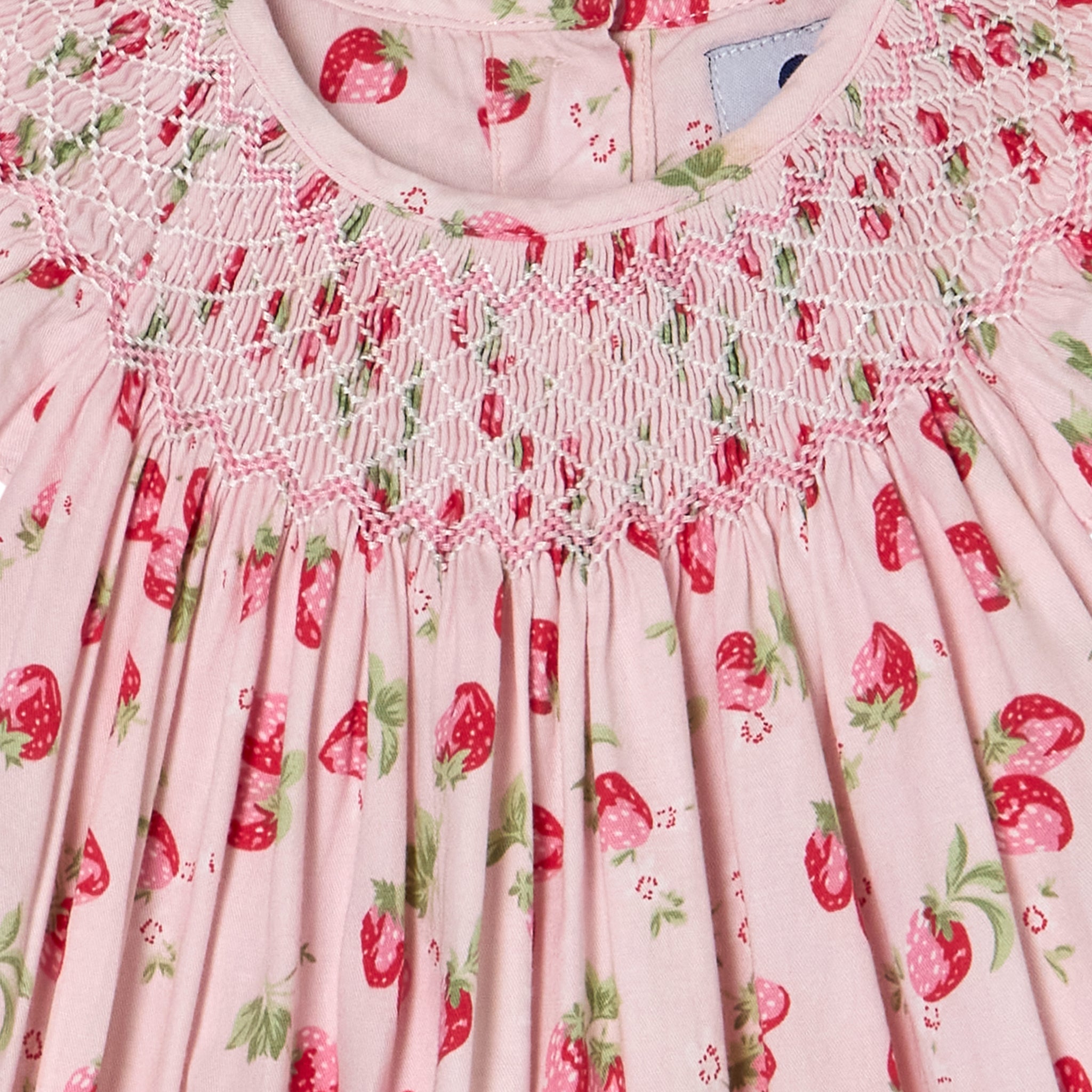 smocking detail strawberry baby dress