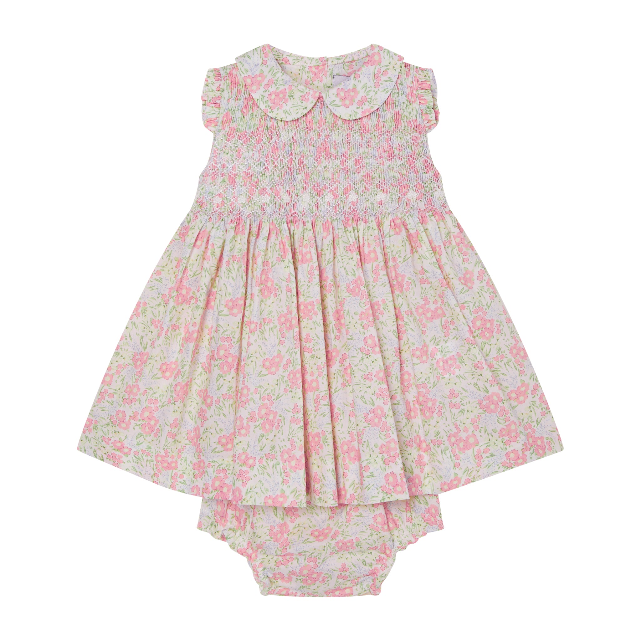 peach floral baby dress