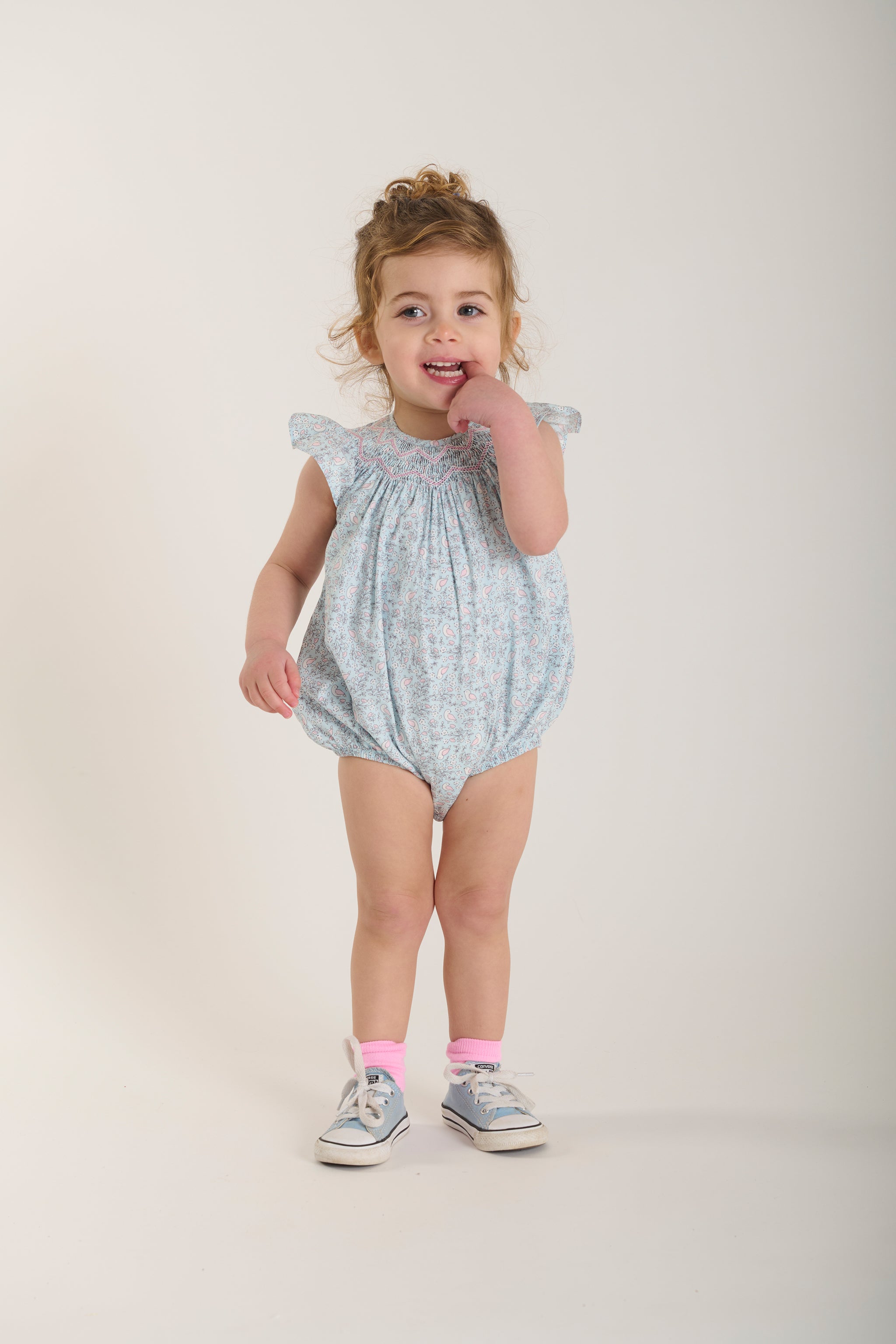 Hand-Smocked Baby Bubble - Wren