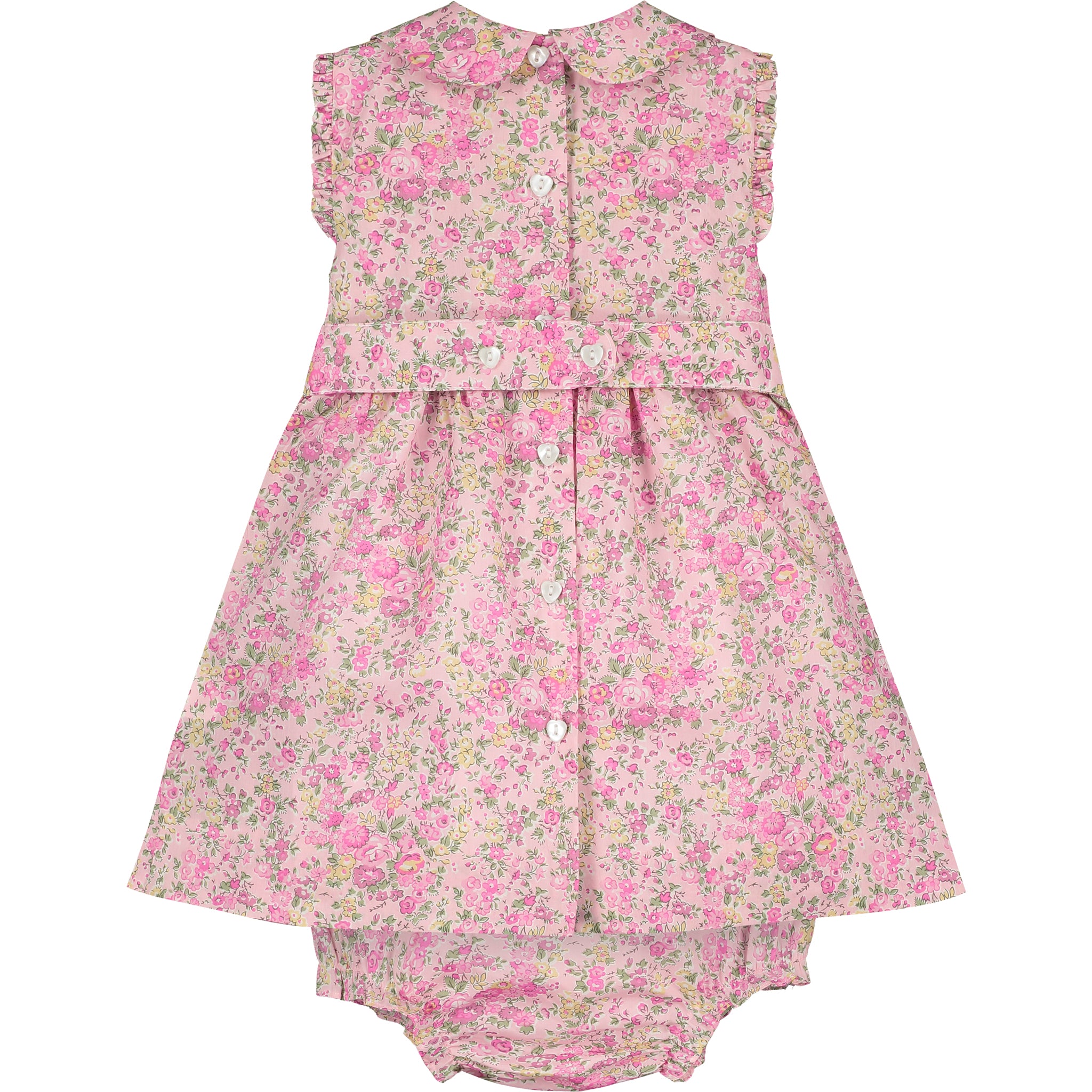 Pink Liberty print dress, back
