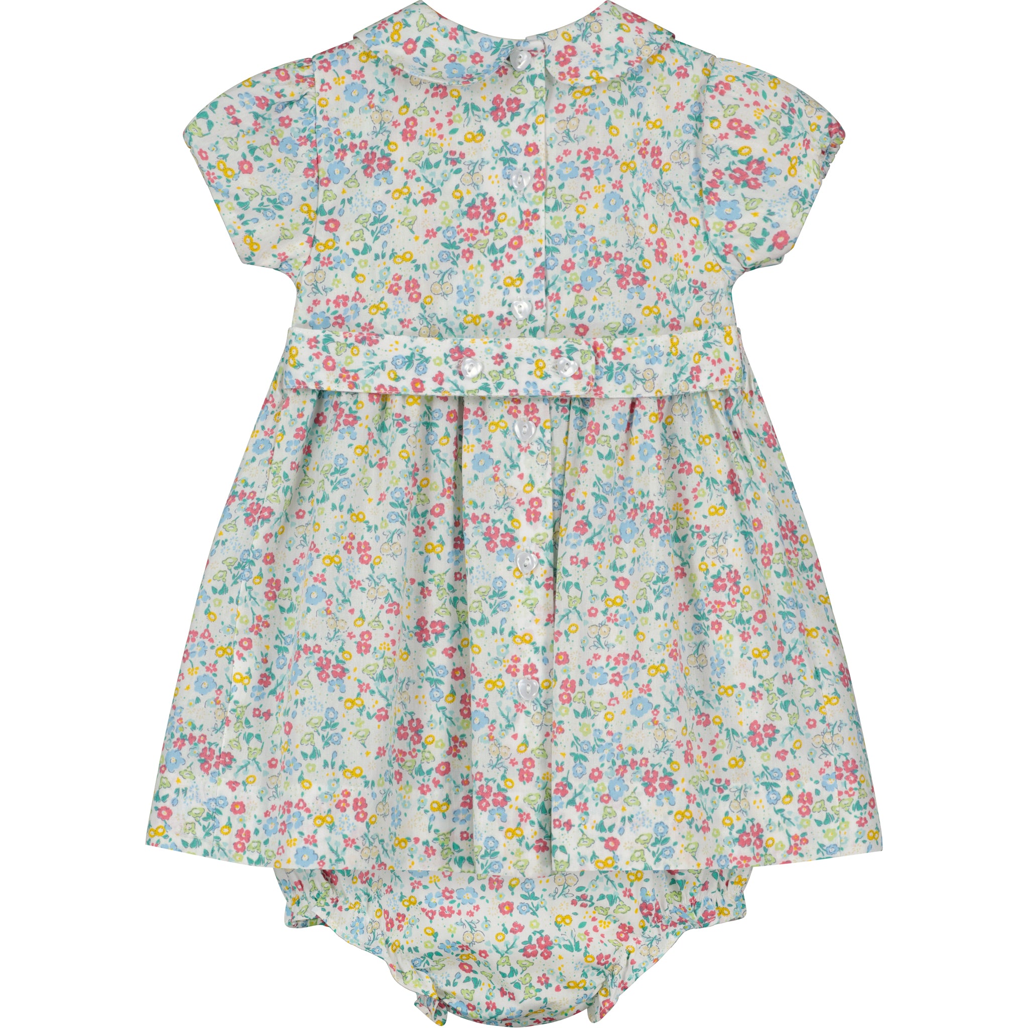 hand-smocked summer dress, back