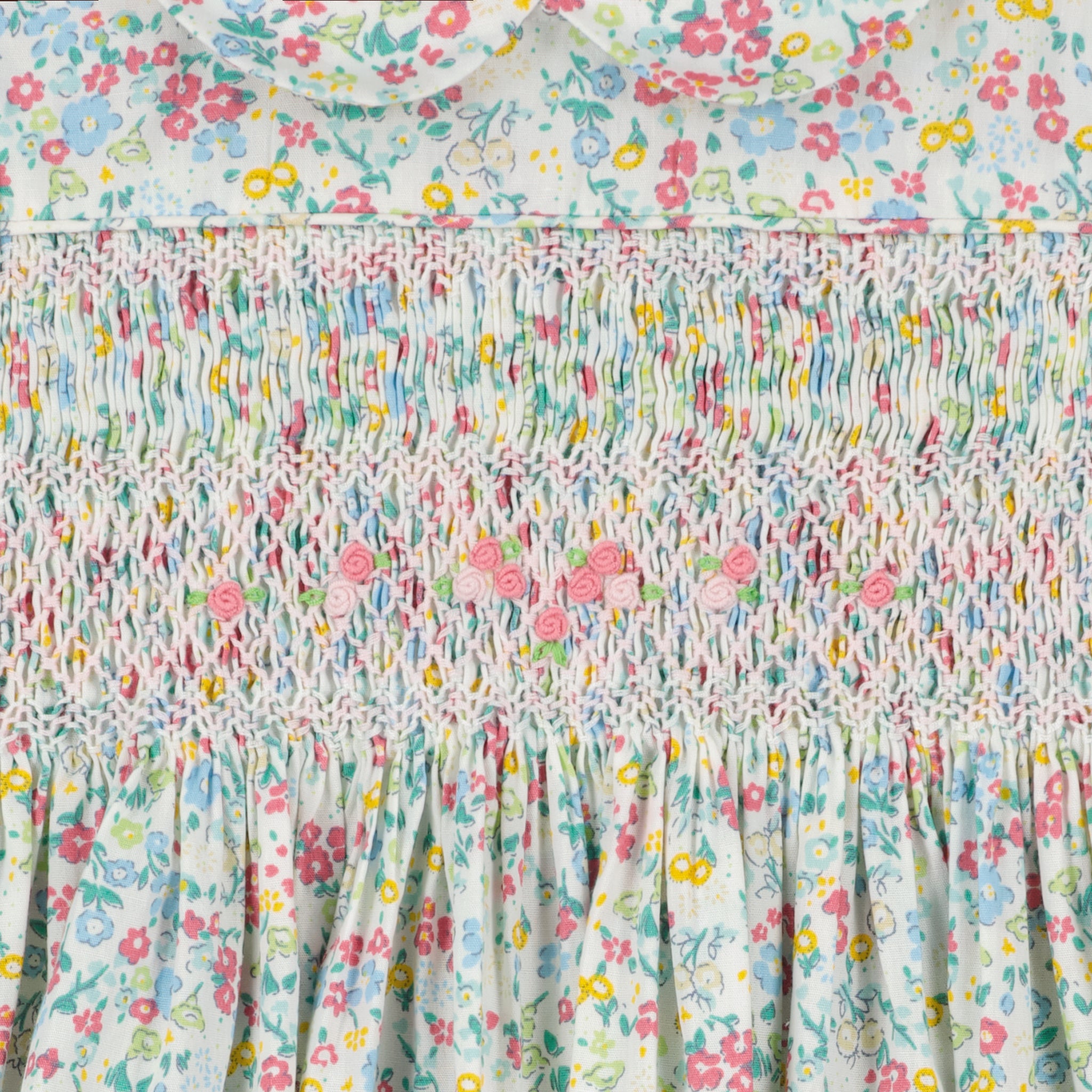 hand-smocked summer dress, detail