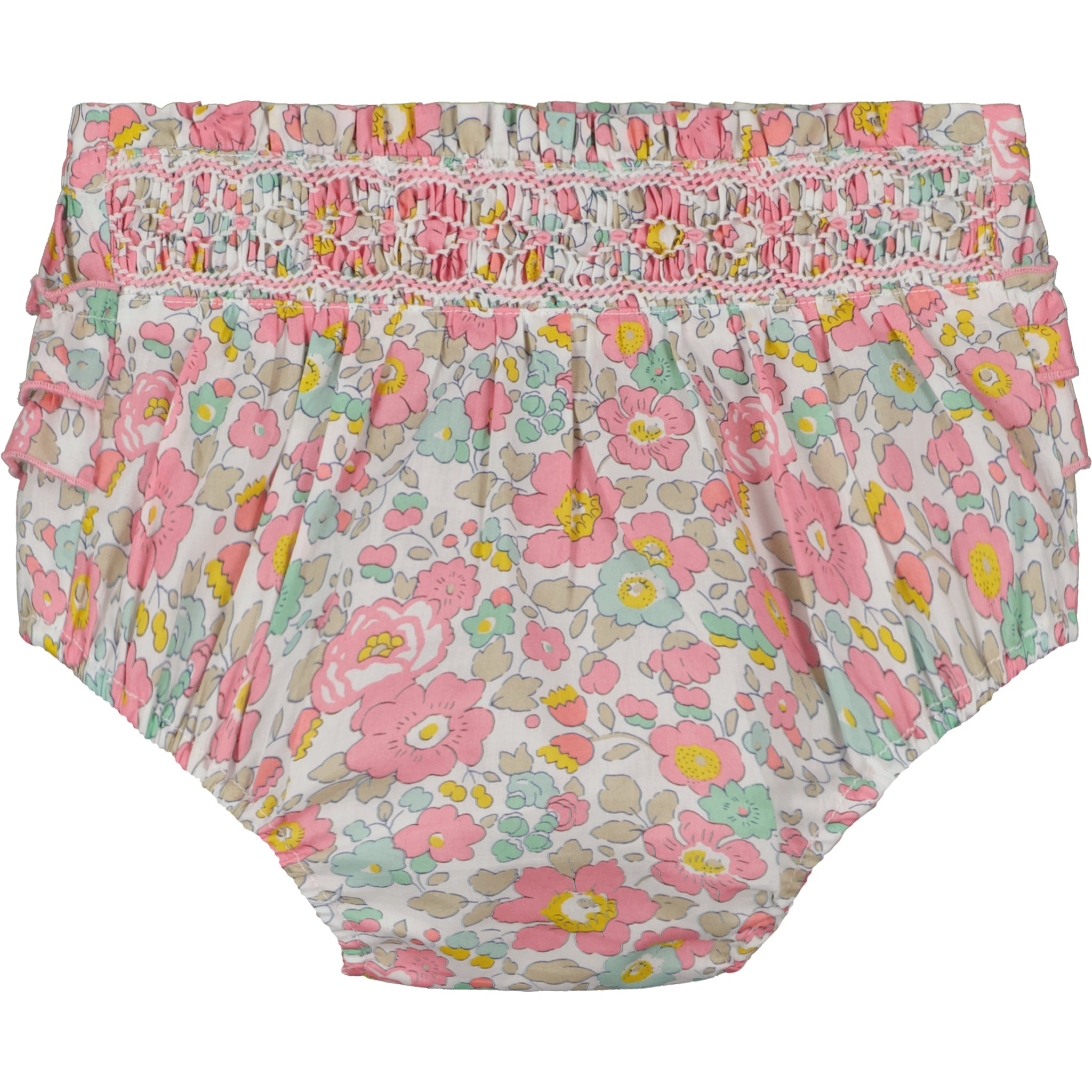 Liberty print baby shorts, front