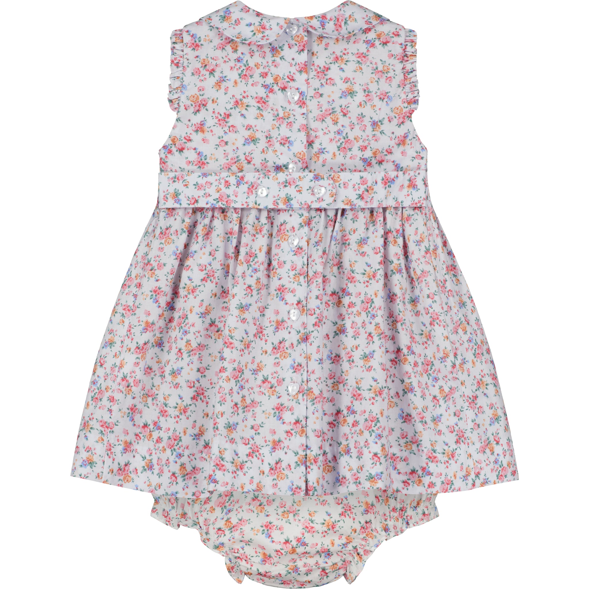sleeveless hand-smocked dress, back