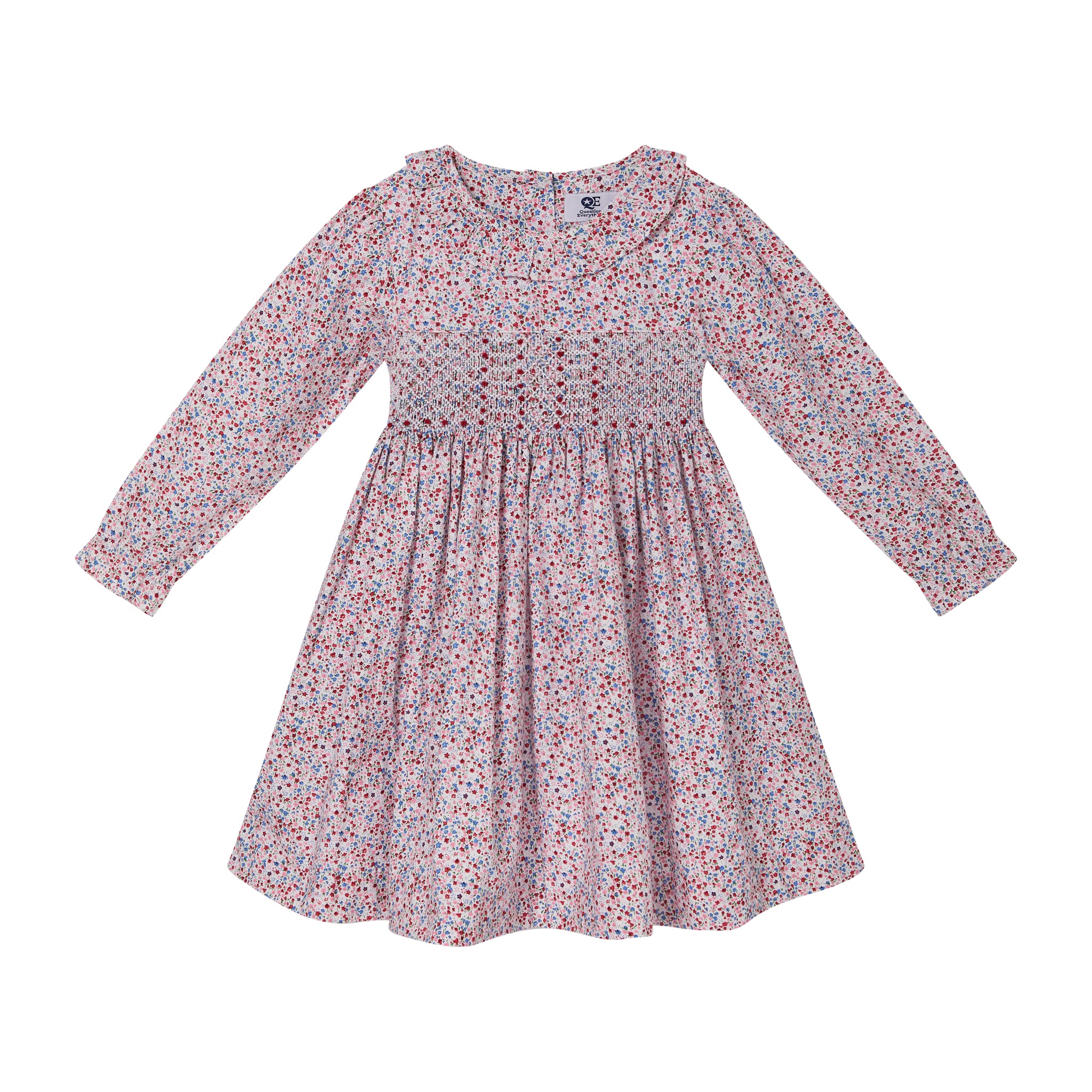 ditsy floral smock dress for girls, hand-smocked