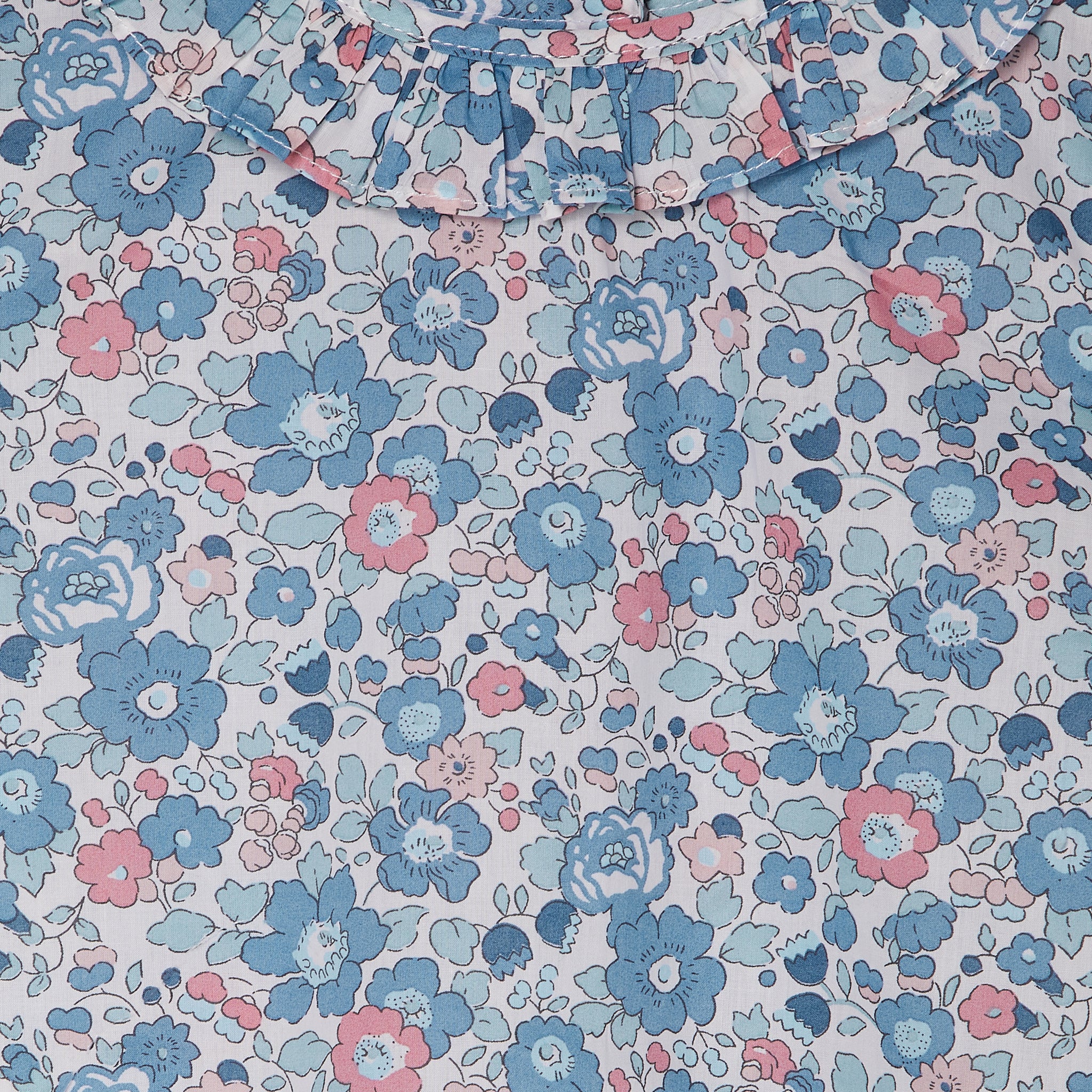 girls blouse, Liberty Betsy fabric, detail
