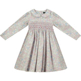 long-sleeve floral smock dress for girl, front