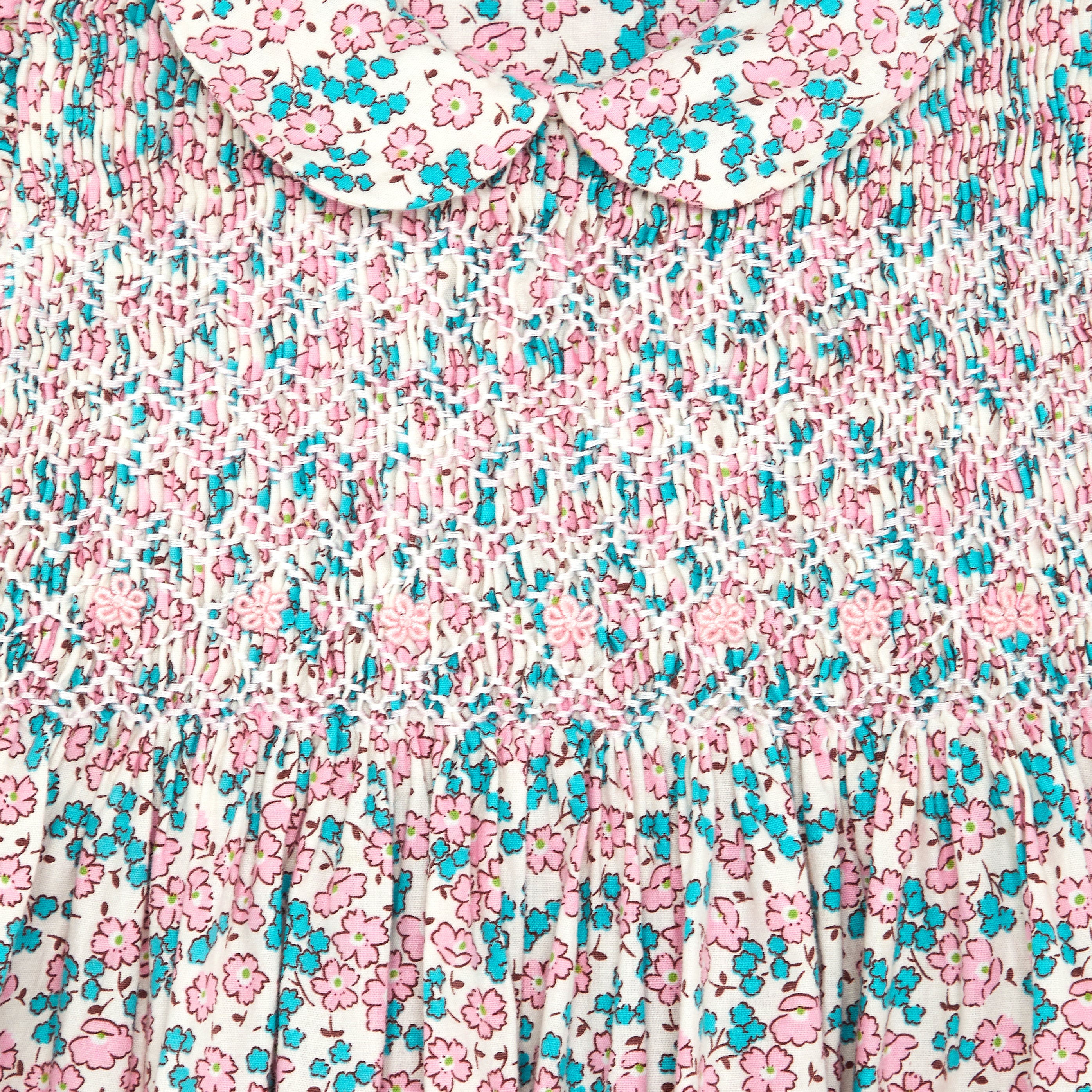 Baby dress smocking closeup