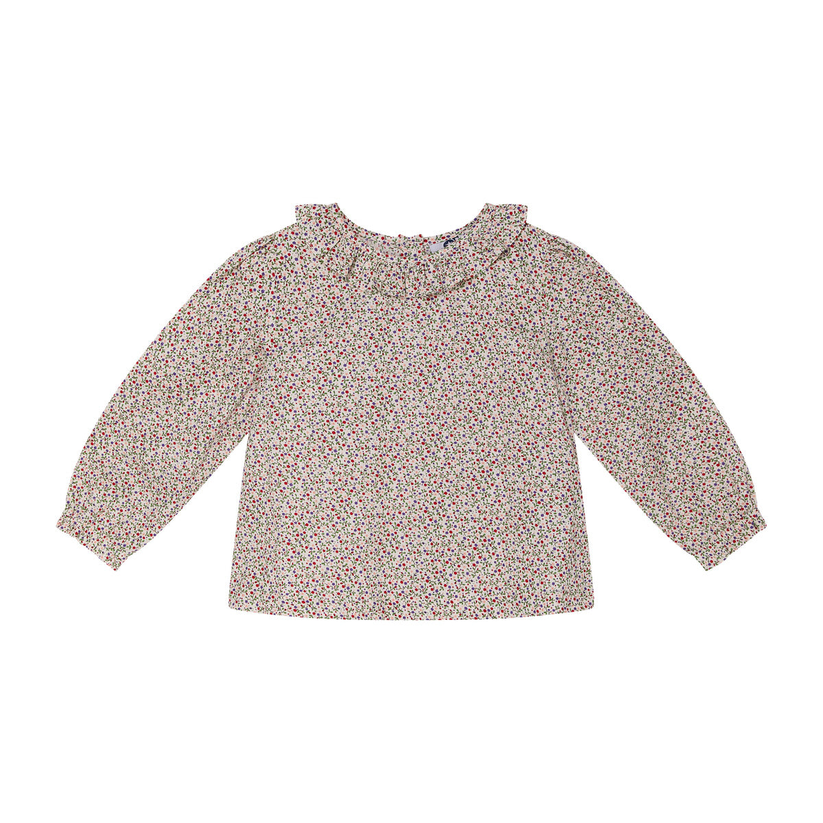 ditsy floral blouse with frill collar, front