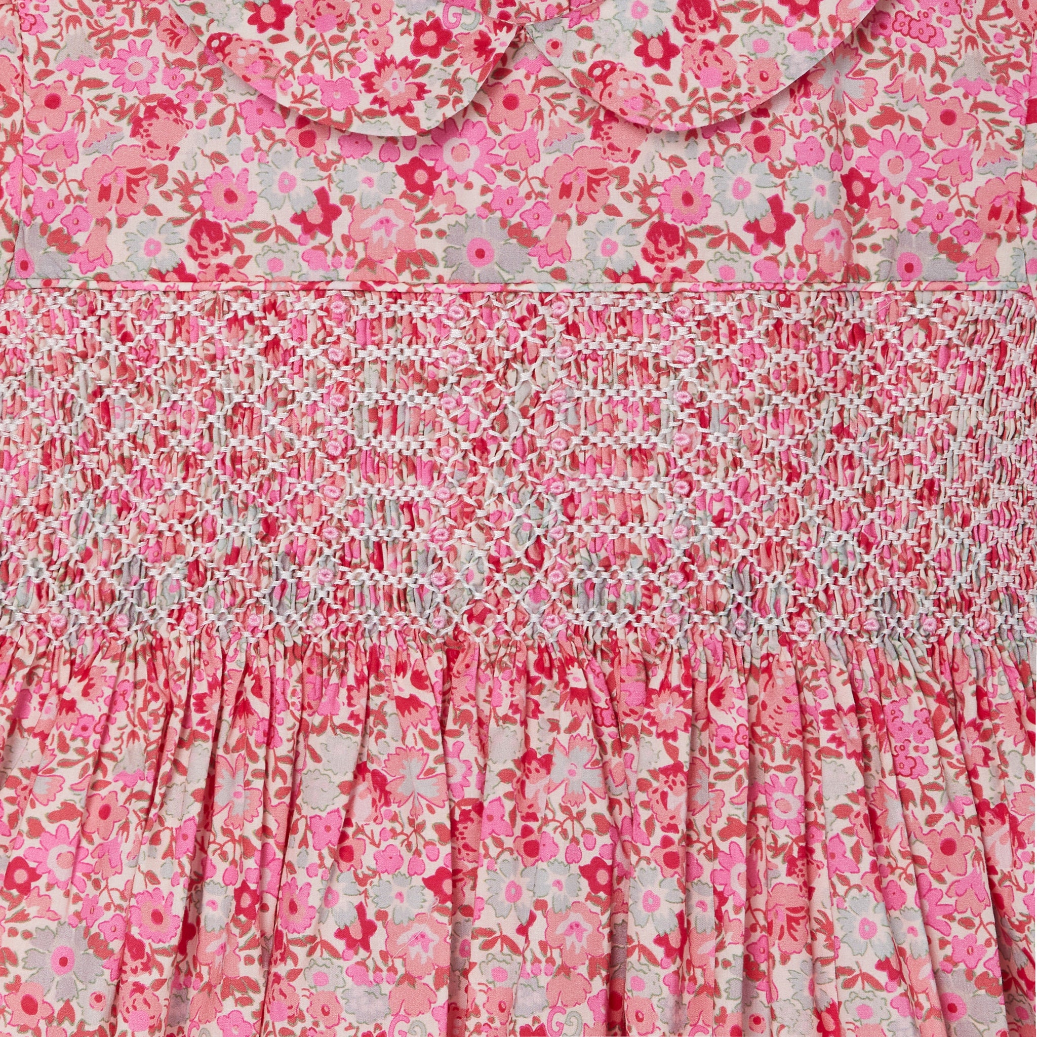 smocking detail of girls dress