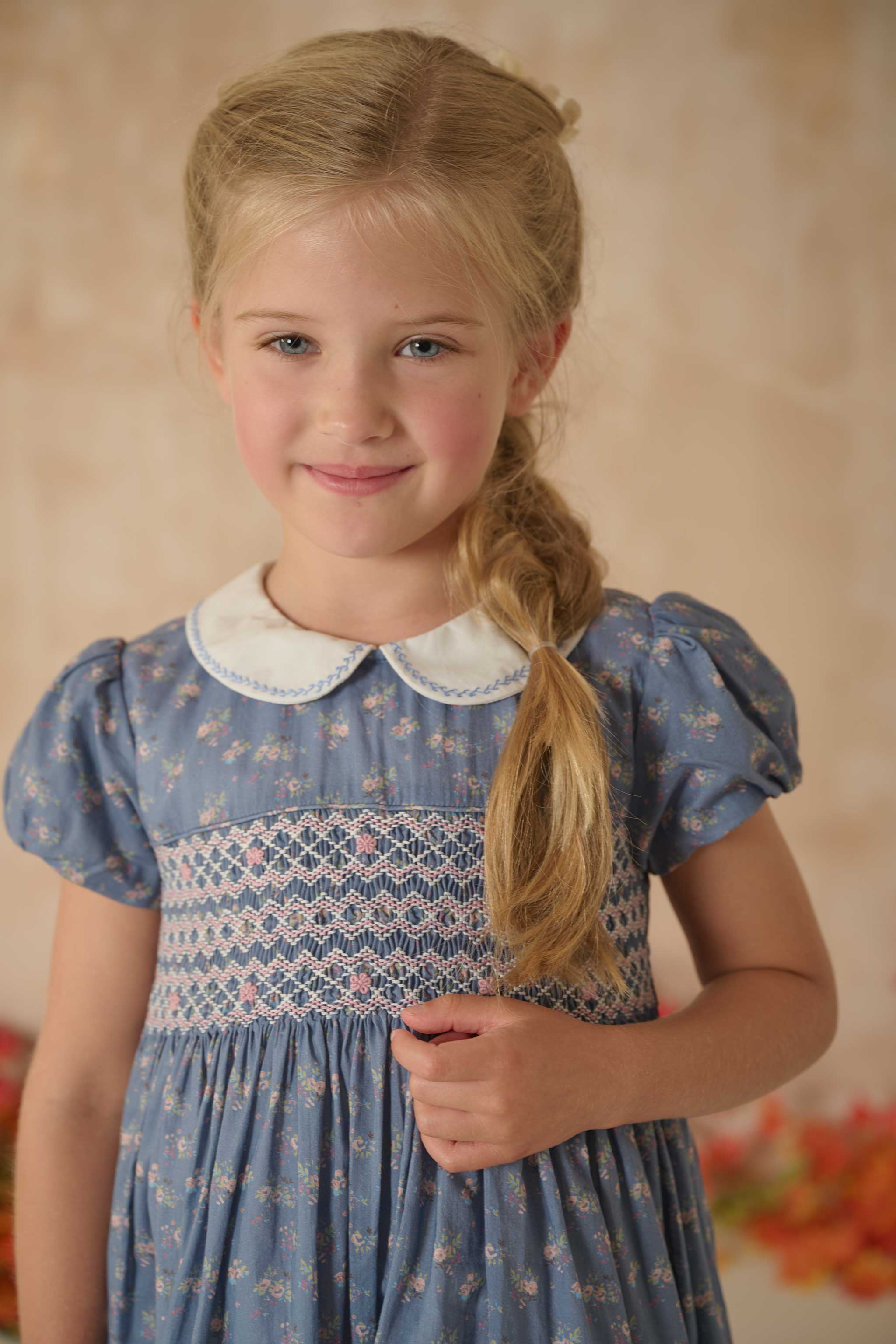 Hand-Smocked Girls Dress - Derin