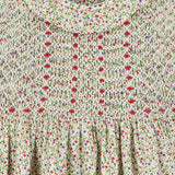 baby dress, floral, hand-smocked, detail