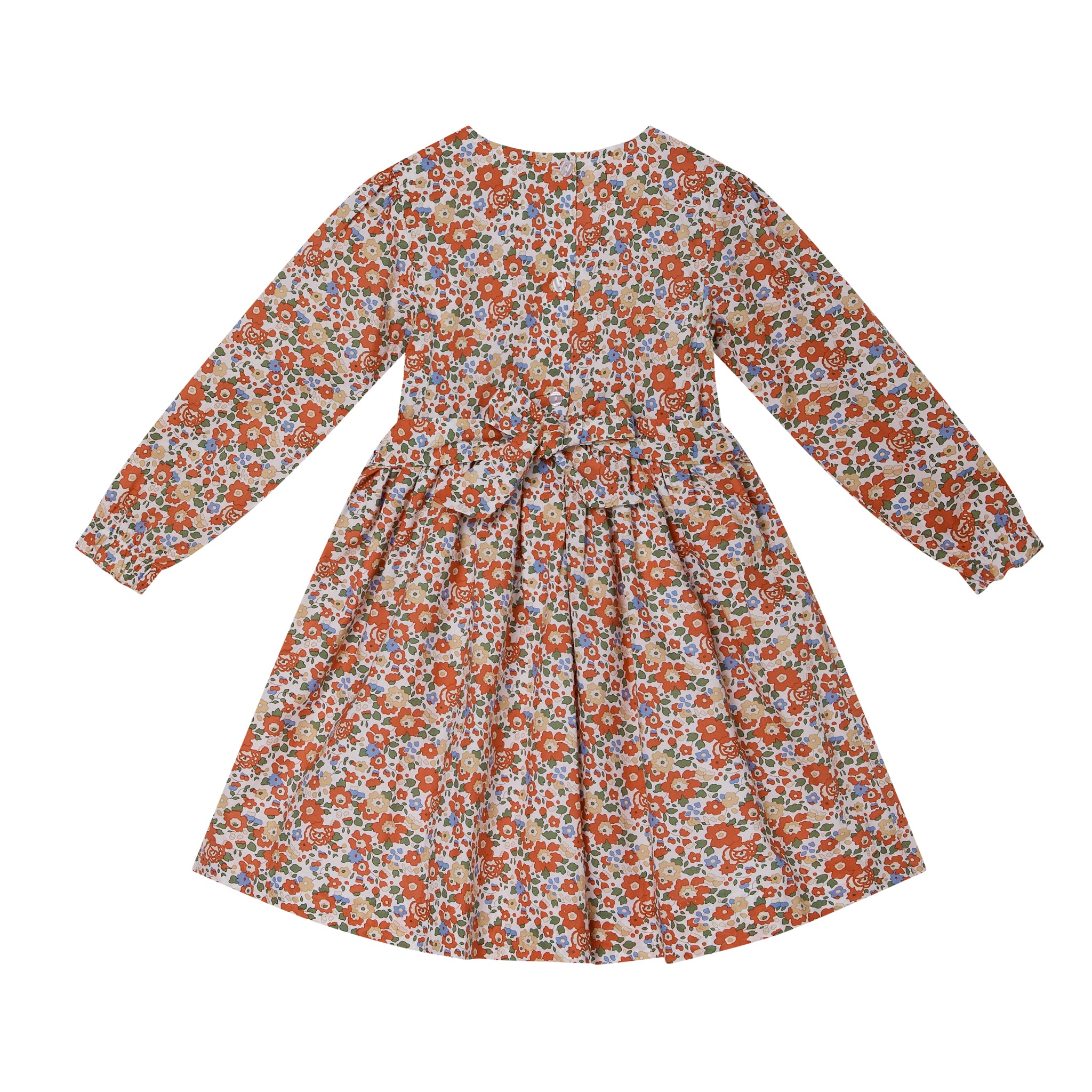 floral smock dress back