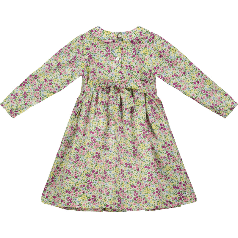 back of floral smock dress for girls