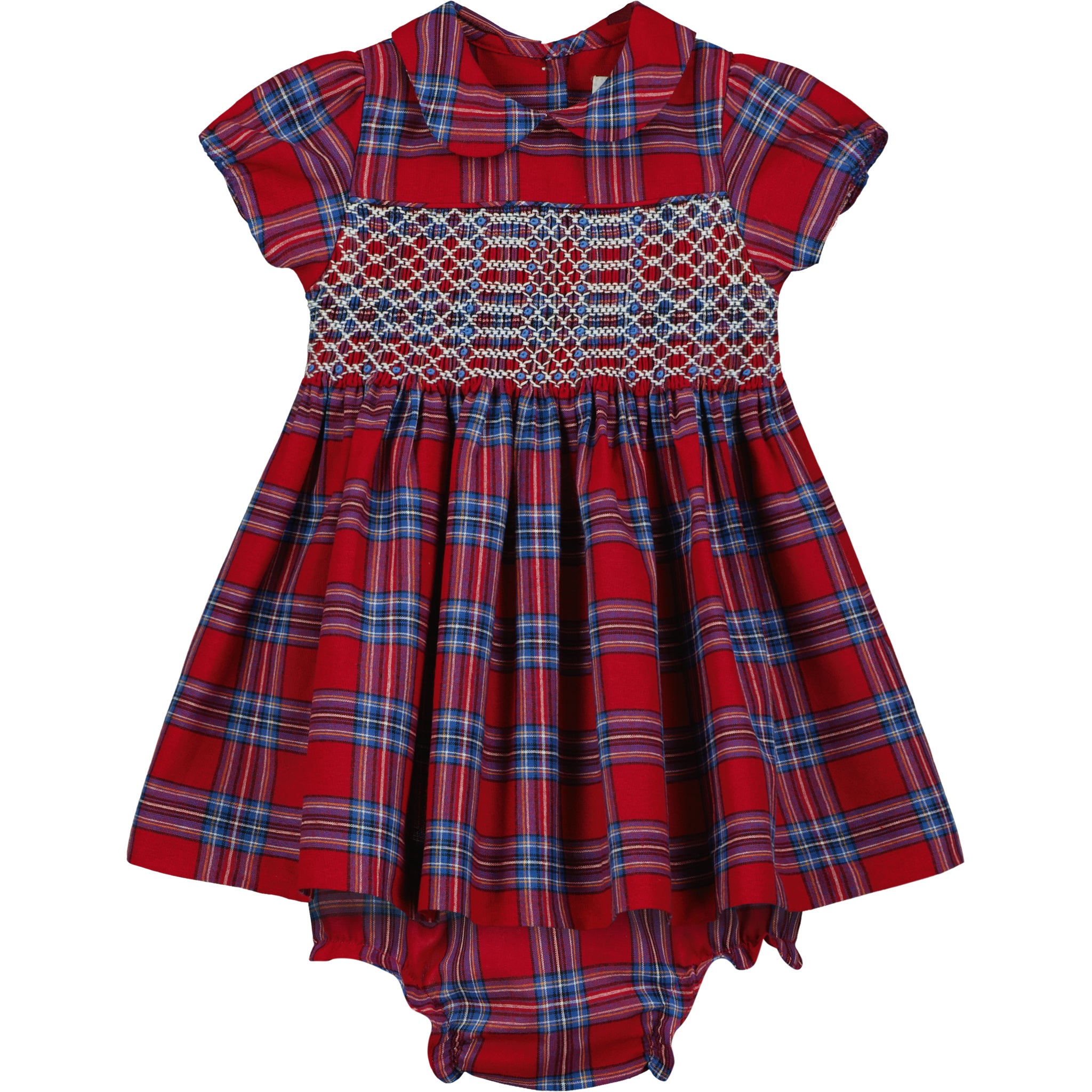 red tartan baby Christmas dress