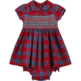red tartan baby Christmas dress