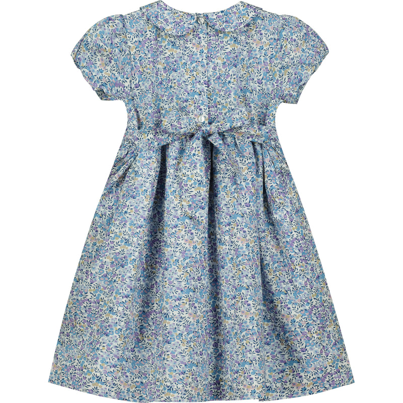 smocked girls dress, made from Liberty Wiltshire Tana Lawn™ Cotton, back