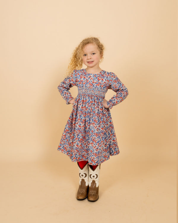 girl in dress made from Liberty Wiltshire Tana Lawn™ Cotton