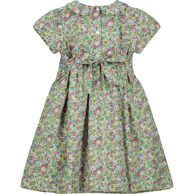 smocked girls dress made from Claire-Aude Organic Tana Lawn™ Cotton, back