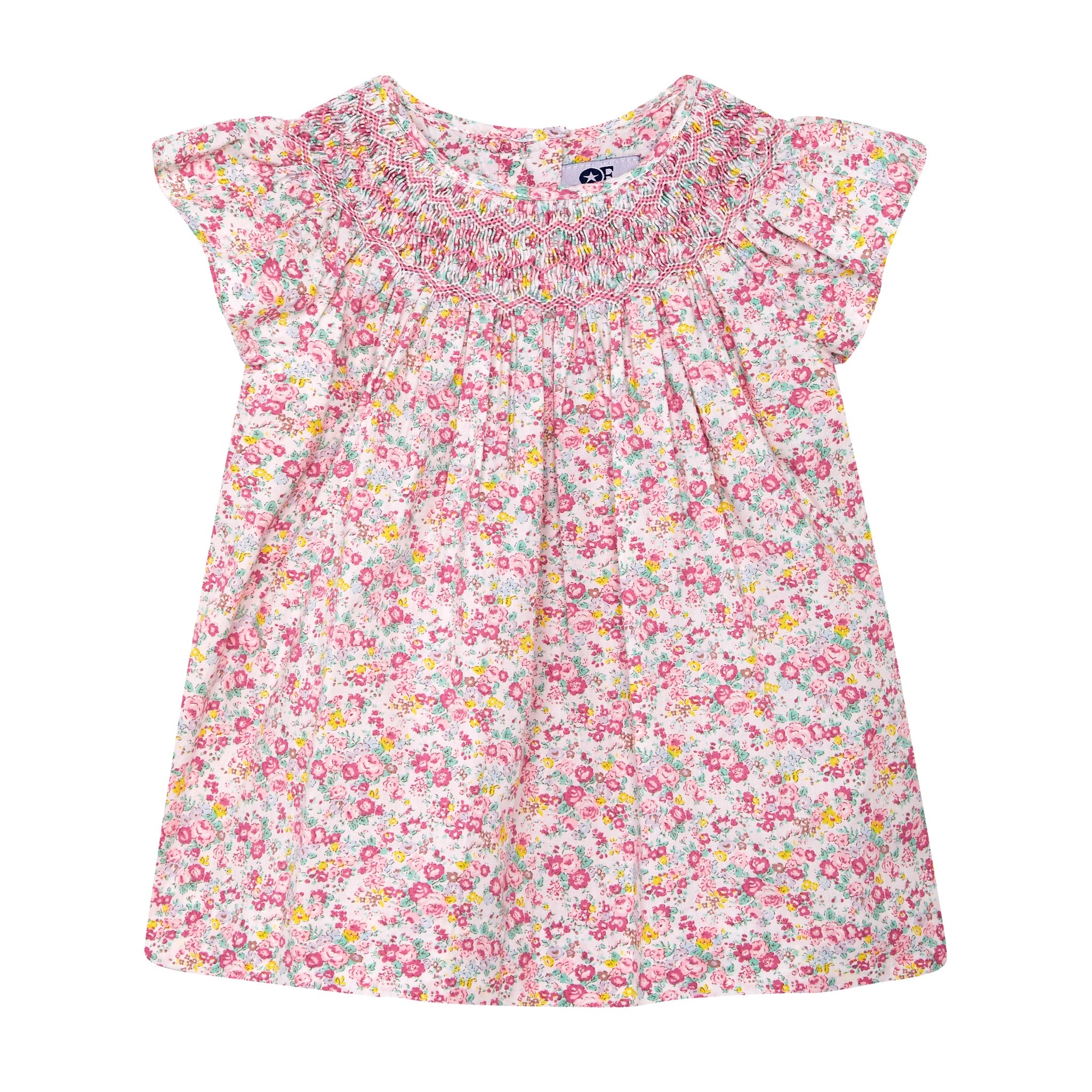 floral blouse with smocking , front