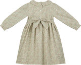 smock dress, ditzy floral, long sleeves, back