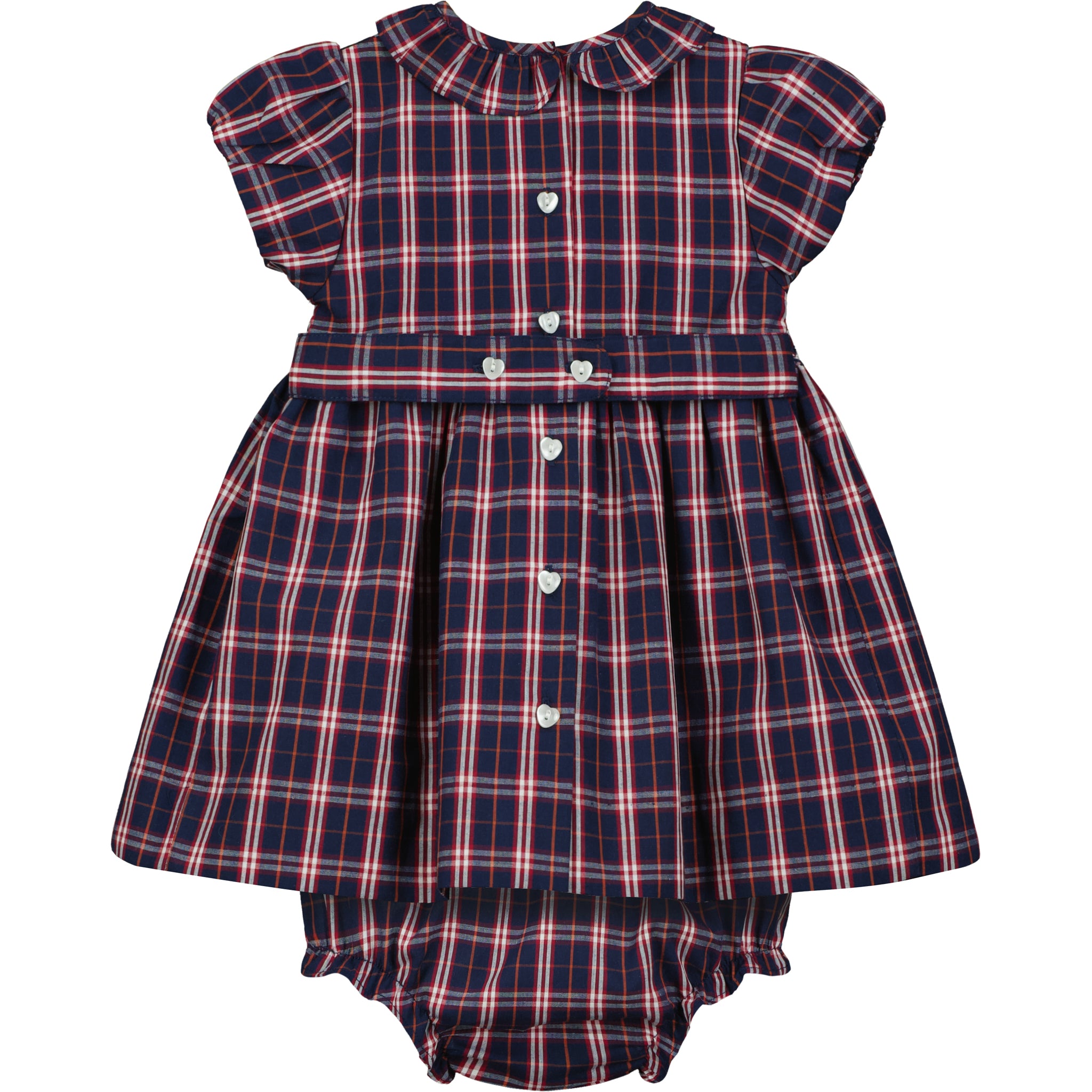 tartan smock dress, back