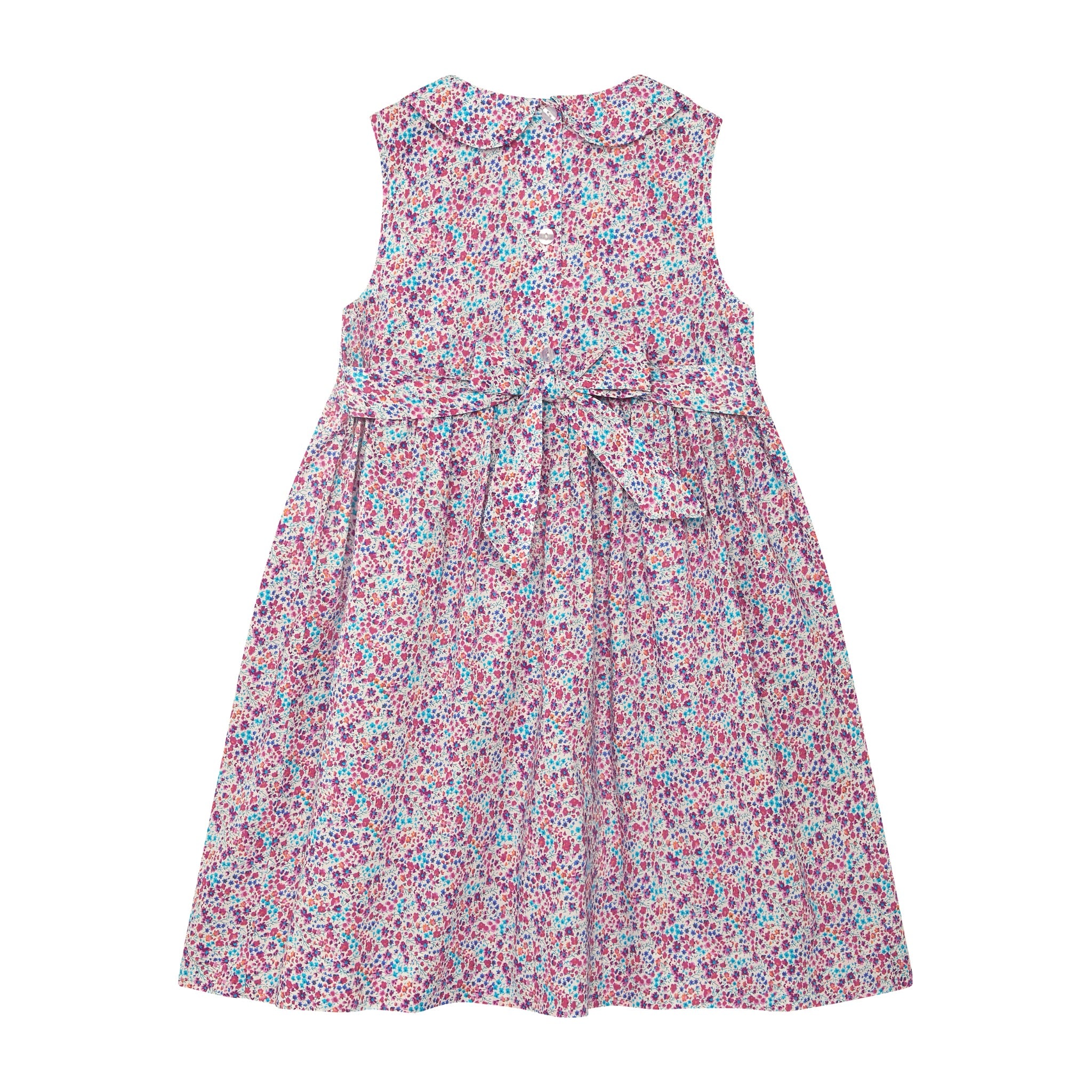 ditzy floral smock dress for girls, abck