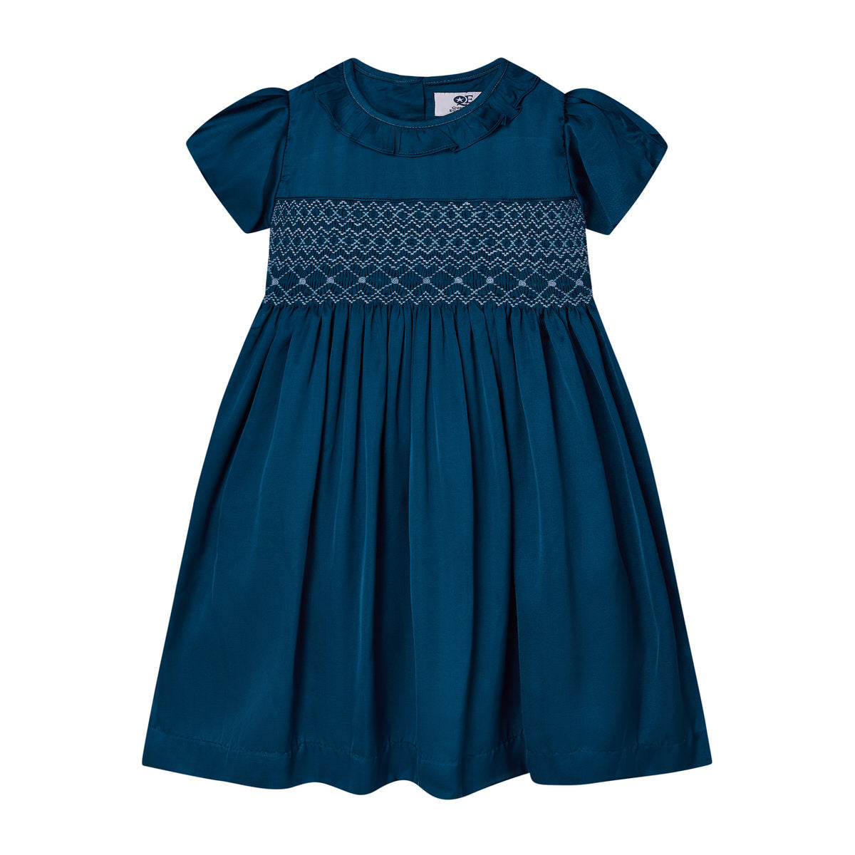 Hand-Smocked Girls Dress - SAPPHIRE