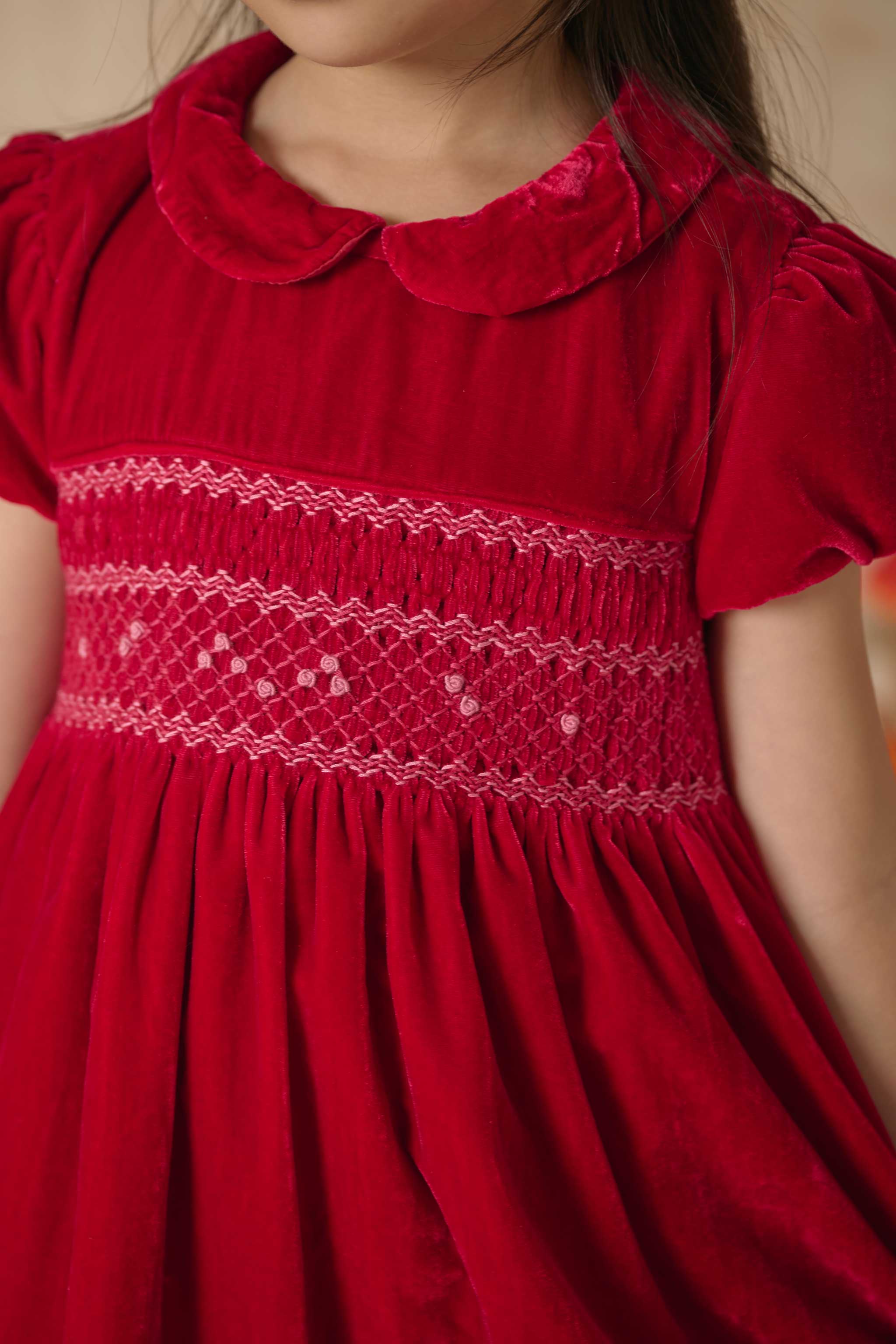 Hand-Smocked Girls Dress - Solange
