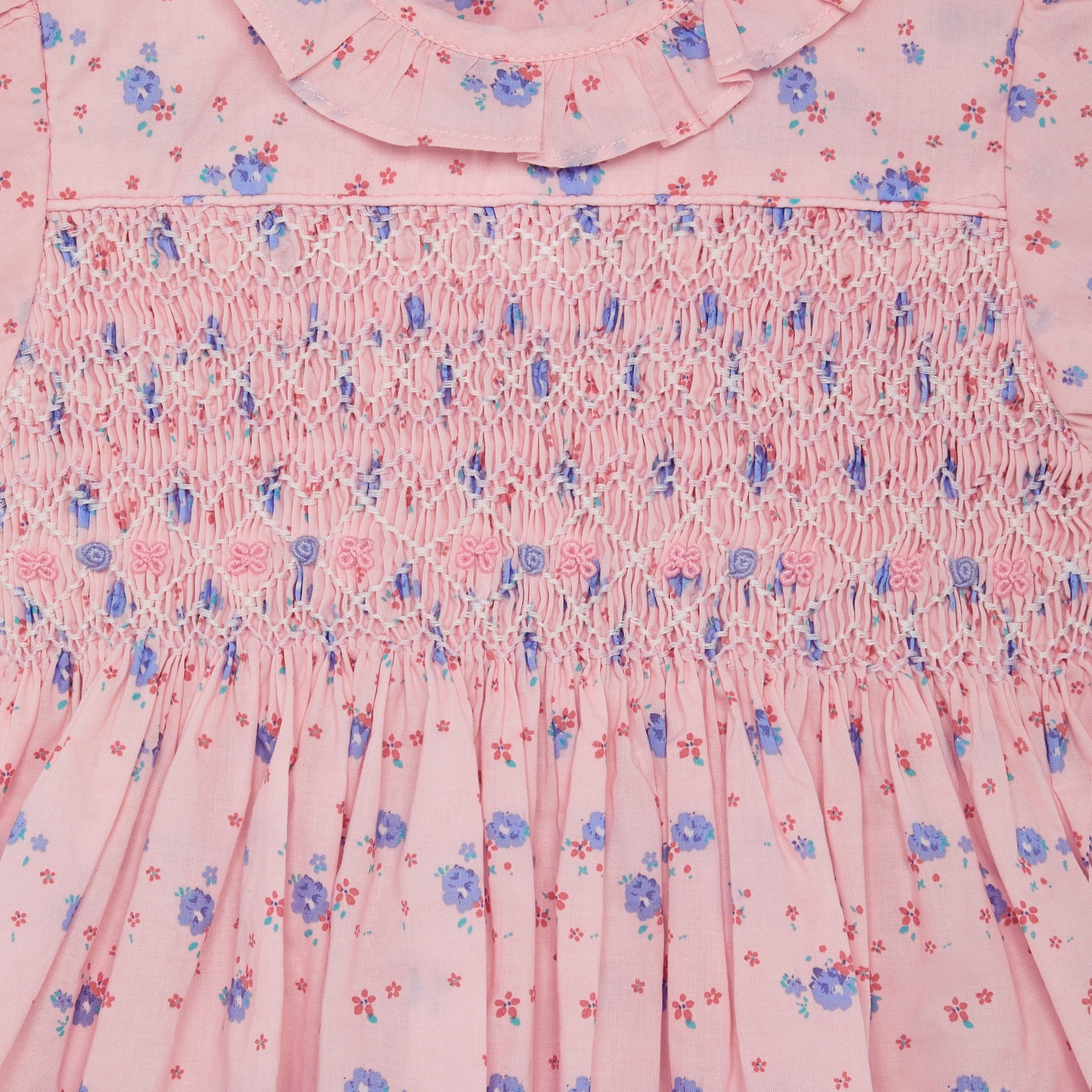 pink smock dress for baby,detail