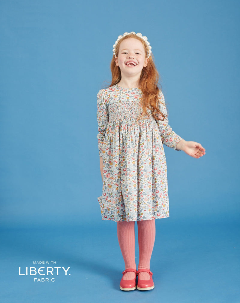 girl in Liberty print Atlanta dress