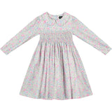 pastel tone floral girls dress made from Liberty fabric