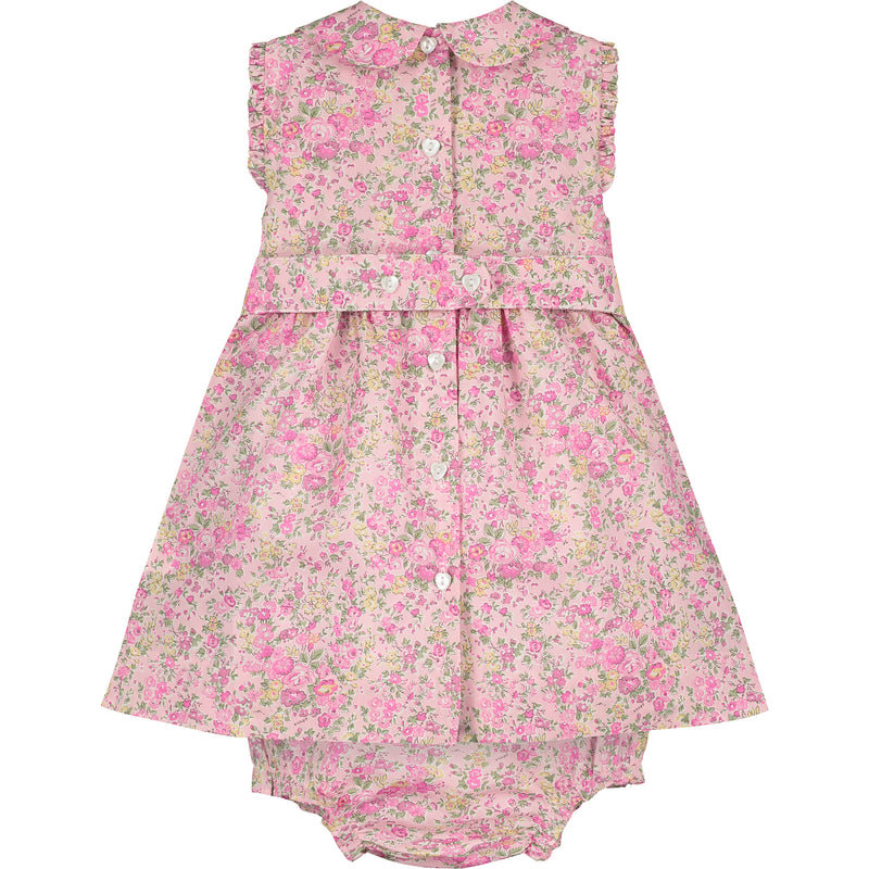 Pink Liberty print dress, back