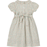 hand-smocked girls dress with frill collar, back