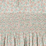 hand-smocked girls dress with frill collar, detail