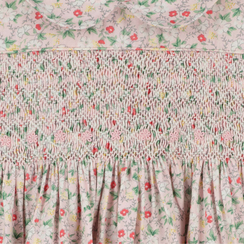 sleeveless, hand-smocked summer dress, detail